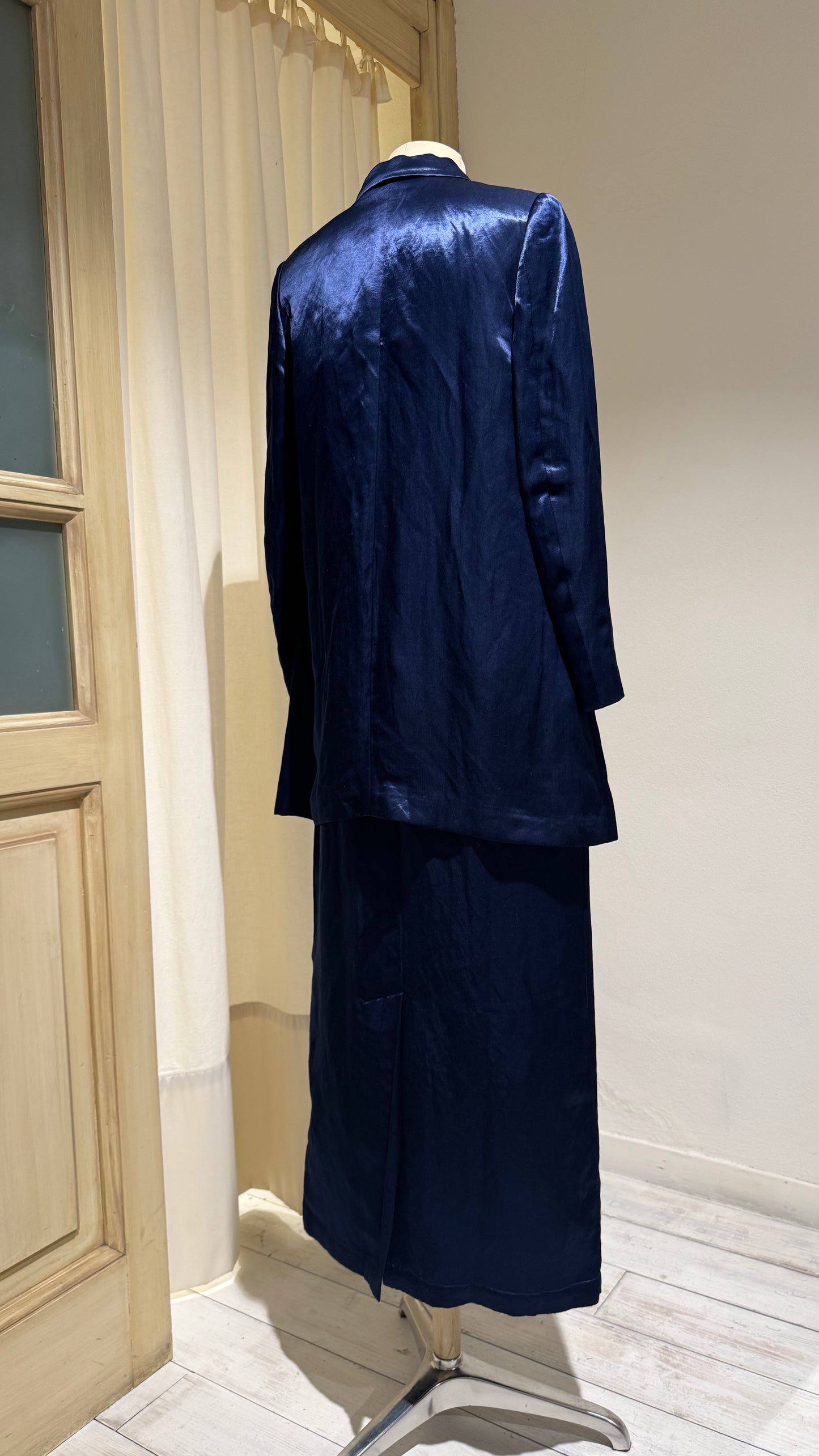 W - Combined Blazer + Skirt - COMME DES GARCONS - Year 1995 - Indigo Blu