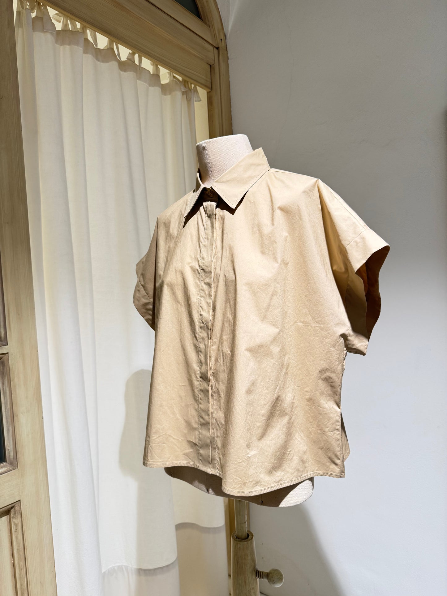 W SHORT SLEEVE SHIRT - FORTE FORTE - Sand