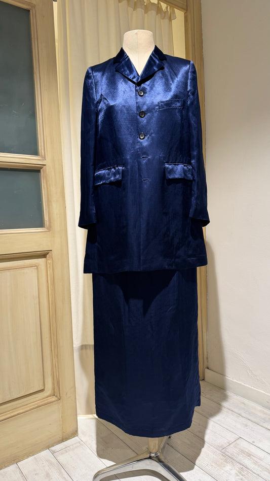 W - Combined Blazer + Skirt - COMME DES GARCONS - Year 1995 - Indigo Blu