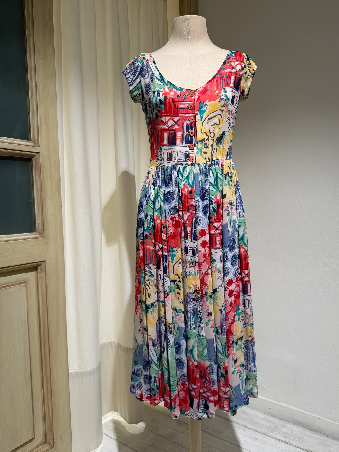 W - Dress - JUNGLE KENZO - year 1987 - Flower Print