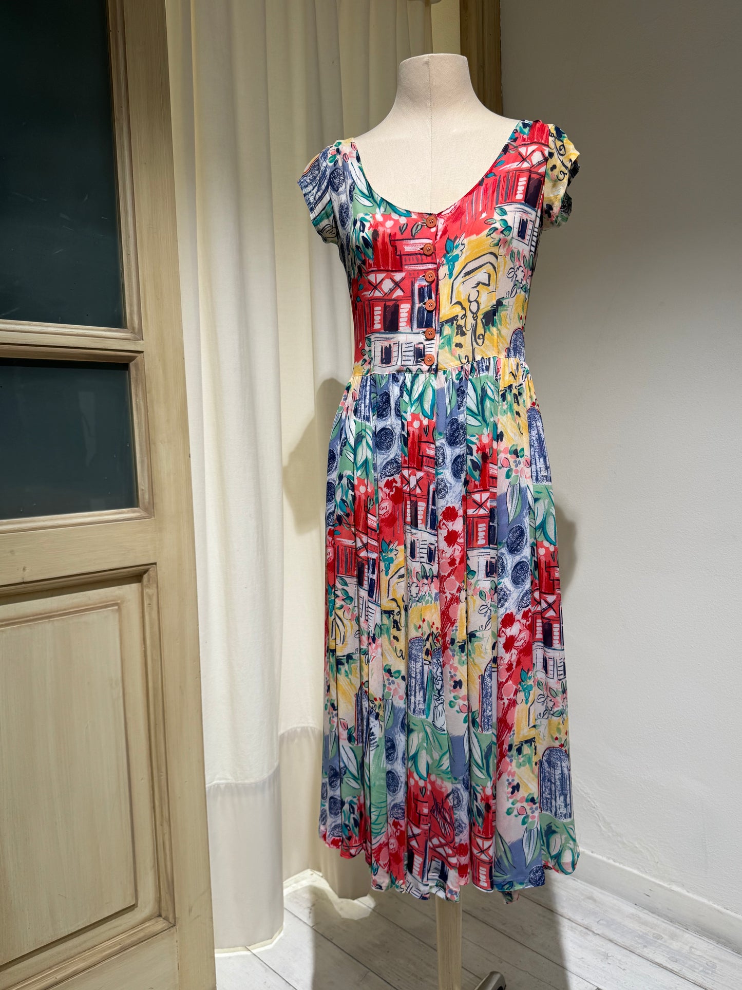 W - Dress - JUNGLE KENZO - year 1987 - Flower Print