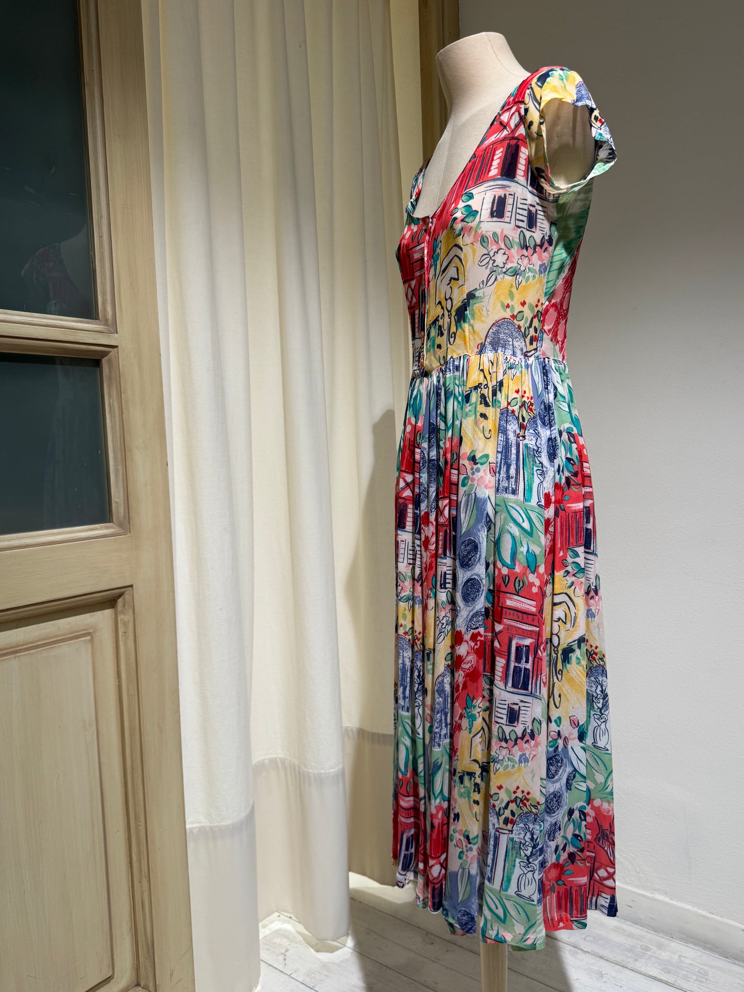 W - Dress - JUNGLE KENZO - year 1987 - Flower Print