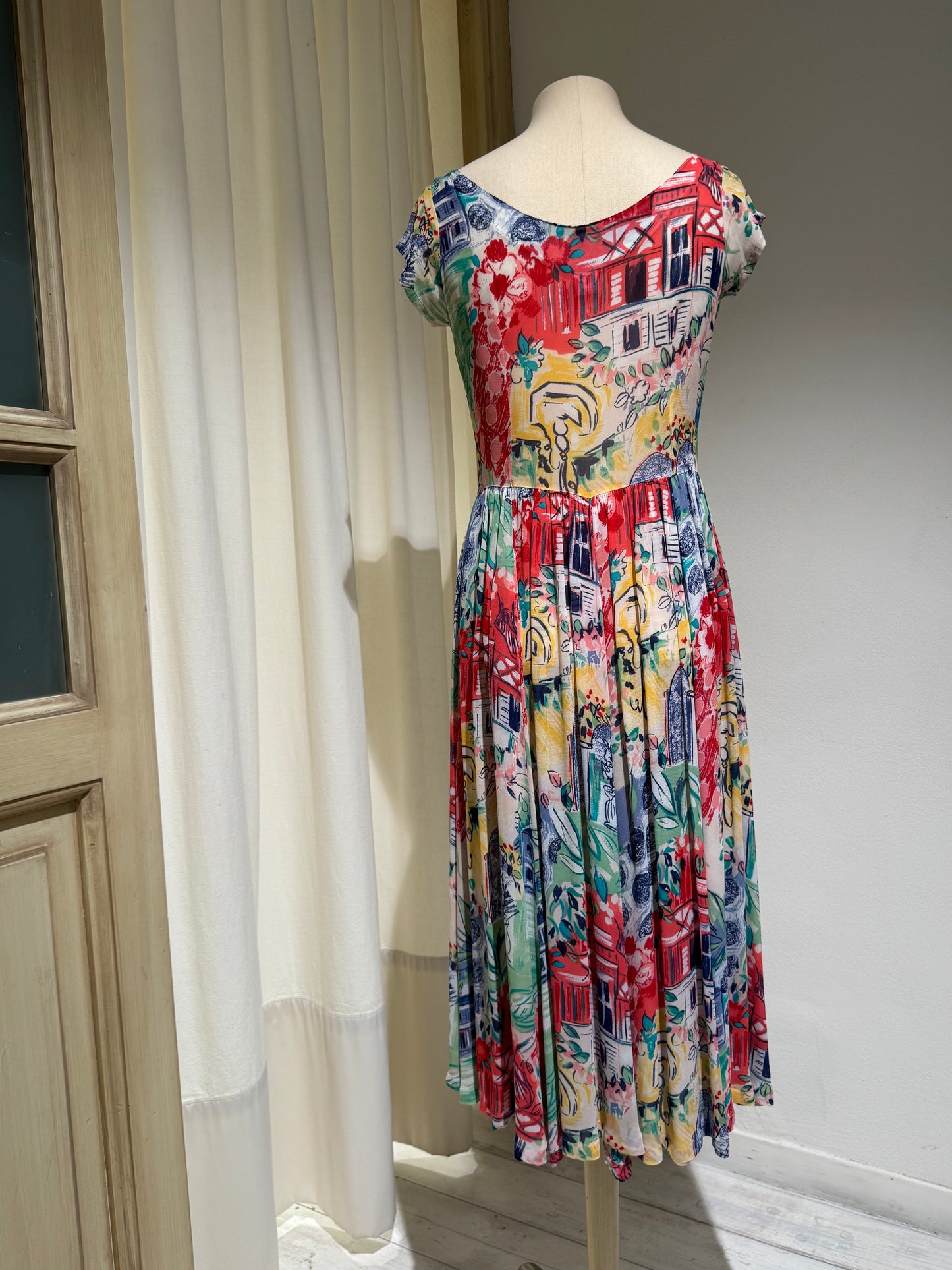 W - Dress - JUNGLE KENZO - year 1987 - Flower Print