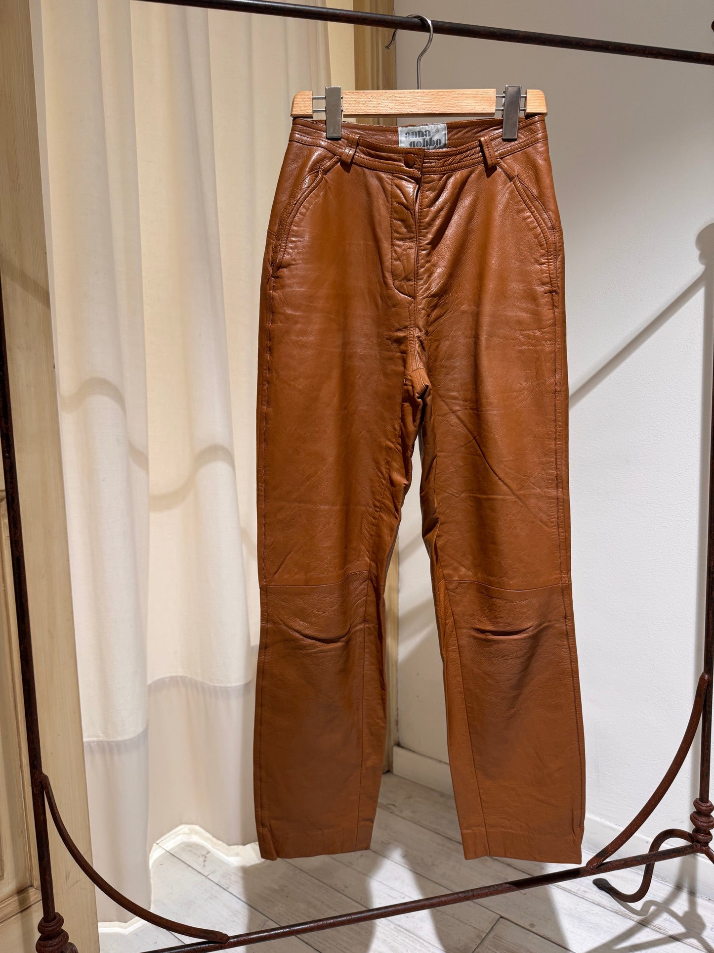 W - Leather Pant - ANNA GOBBO - 1981/2 - Cognac Leather
