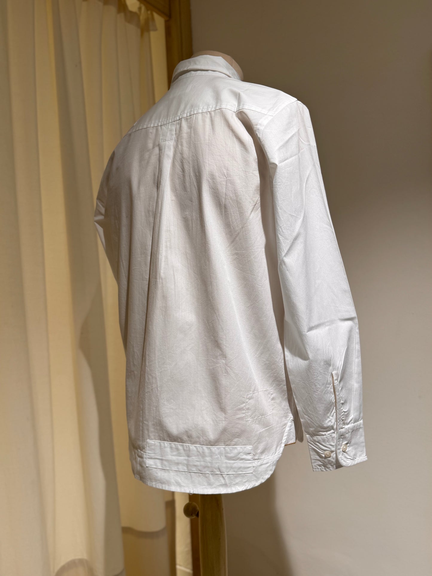 M - Poplin Patched Lazy Day Shirt - UNIVERSAL WORKS - White