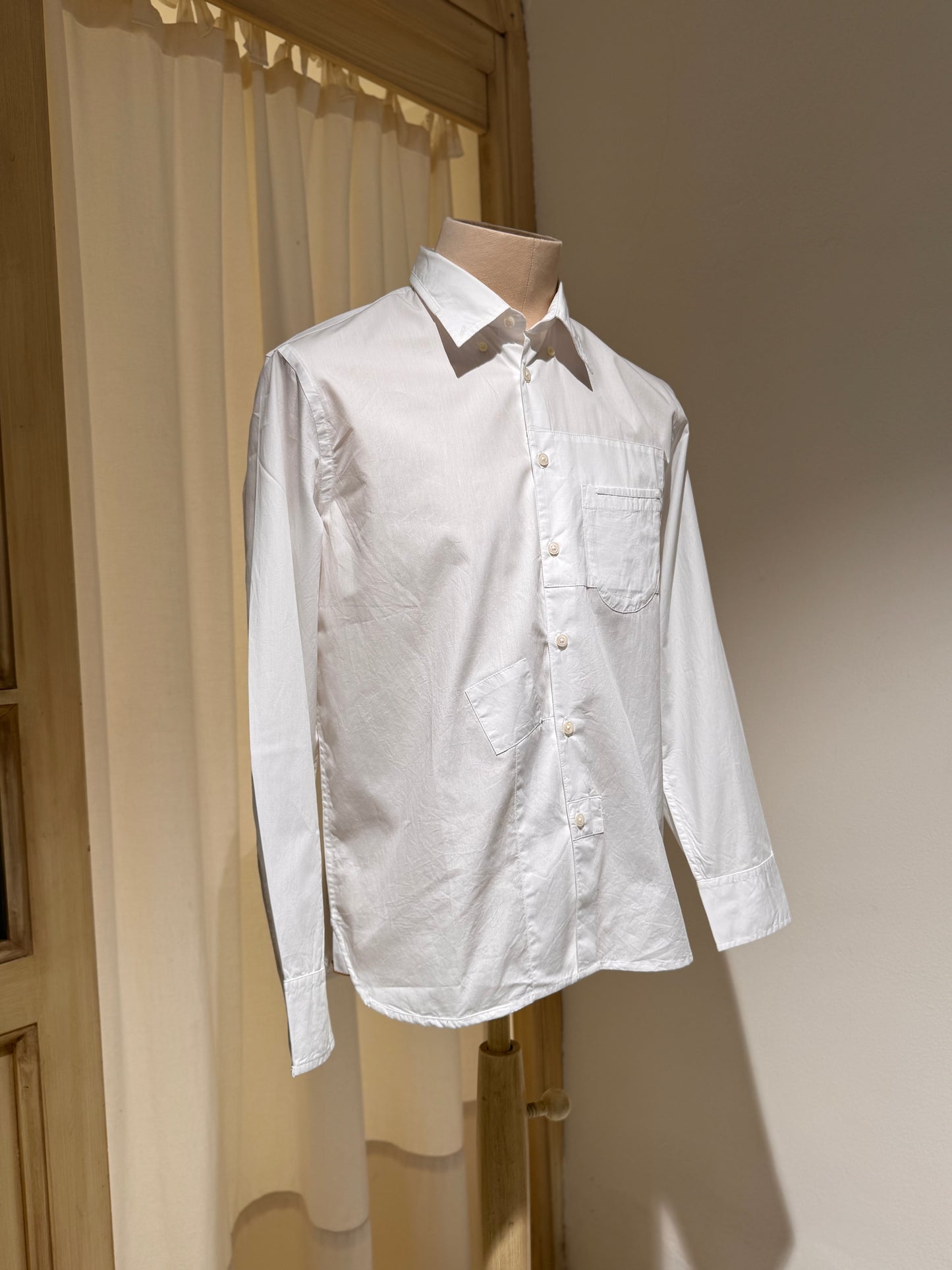 M - Poplin Patched Lazy Day Shirt - UNIVERSAL WORKS - White