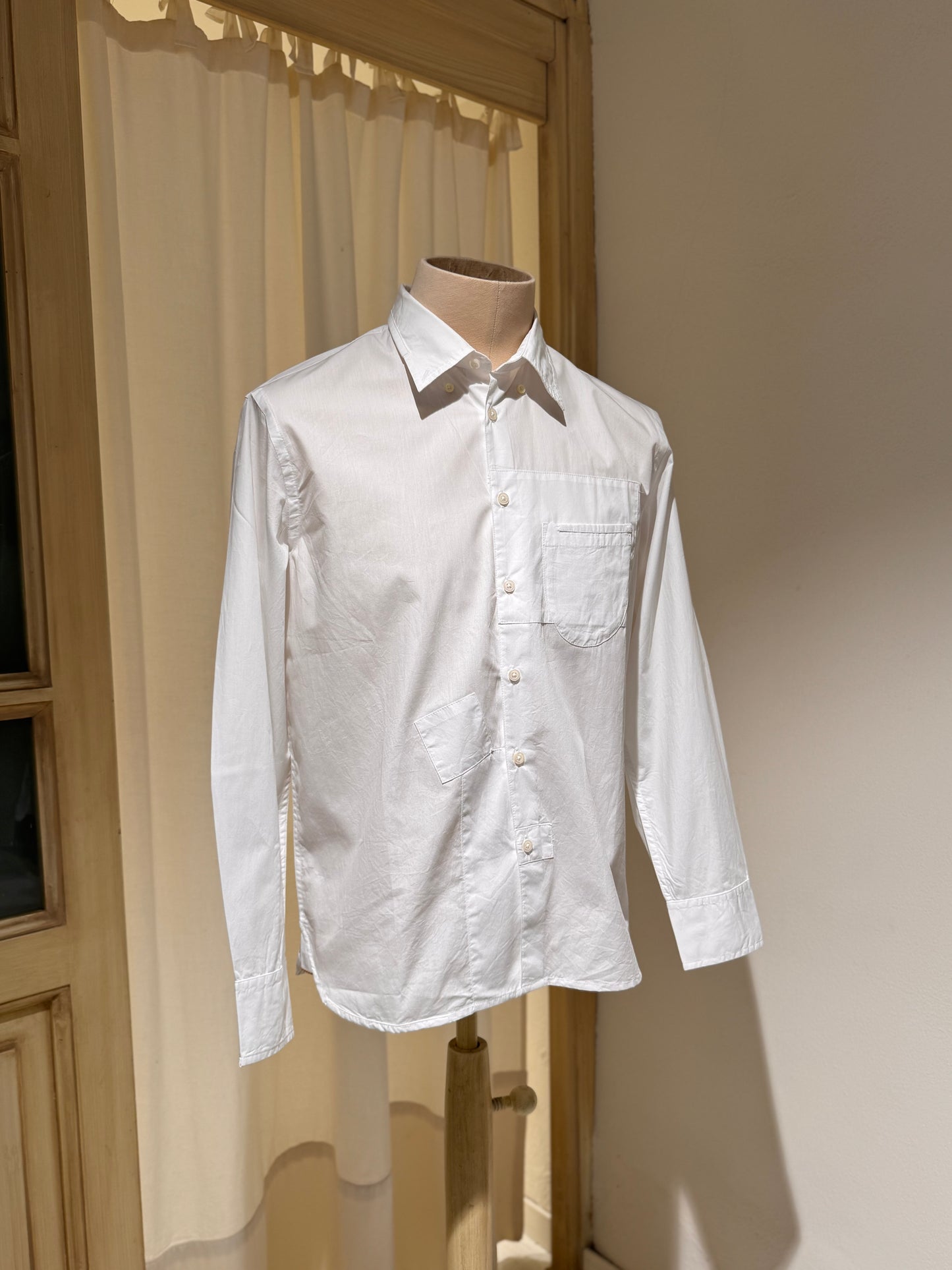 M - Poplin Patched Lazy Day Shirt - UNIVERSAL WORKS - White