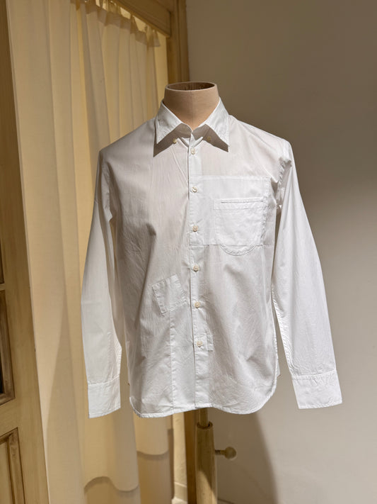 S - Poplin Patched Lazy Day Shirt - UNIVERSAL WORKS - White