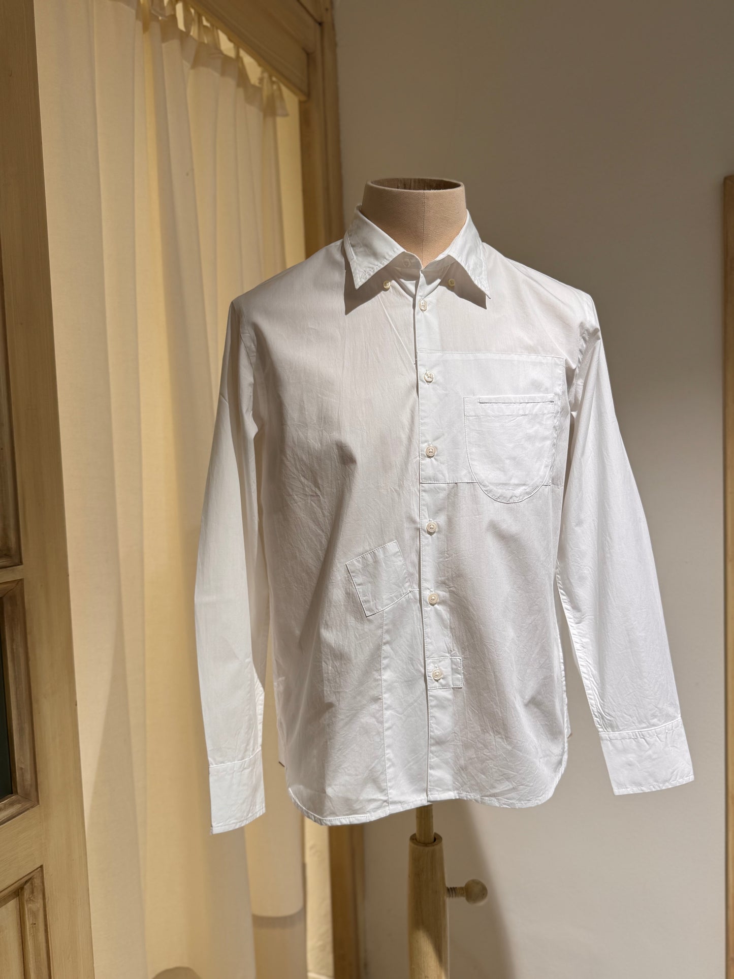 M - Poplin Patched Lazy Day Shirt - UNIVERSAL WORKS - White