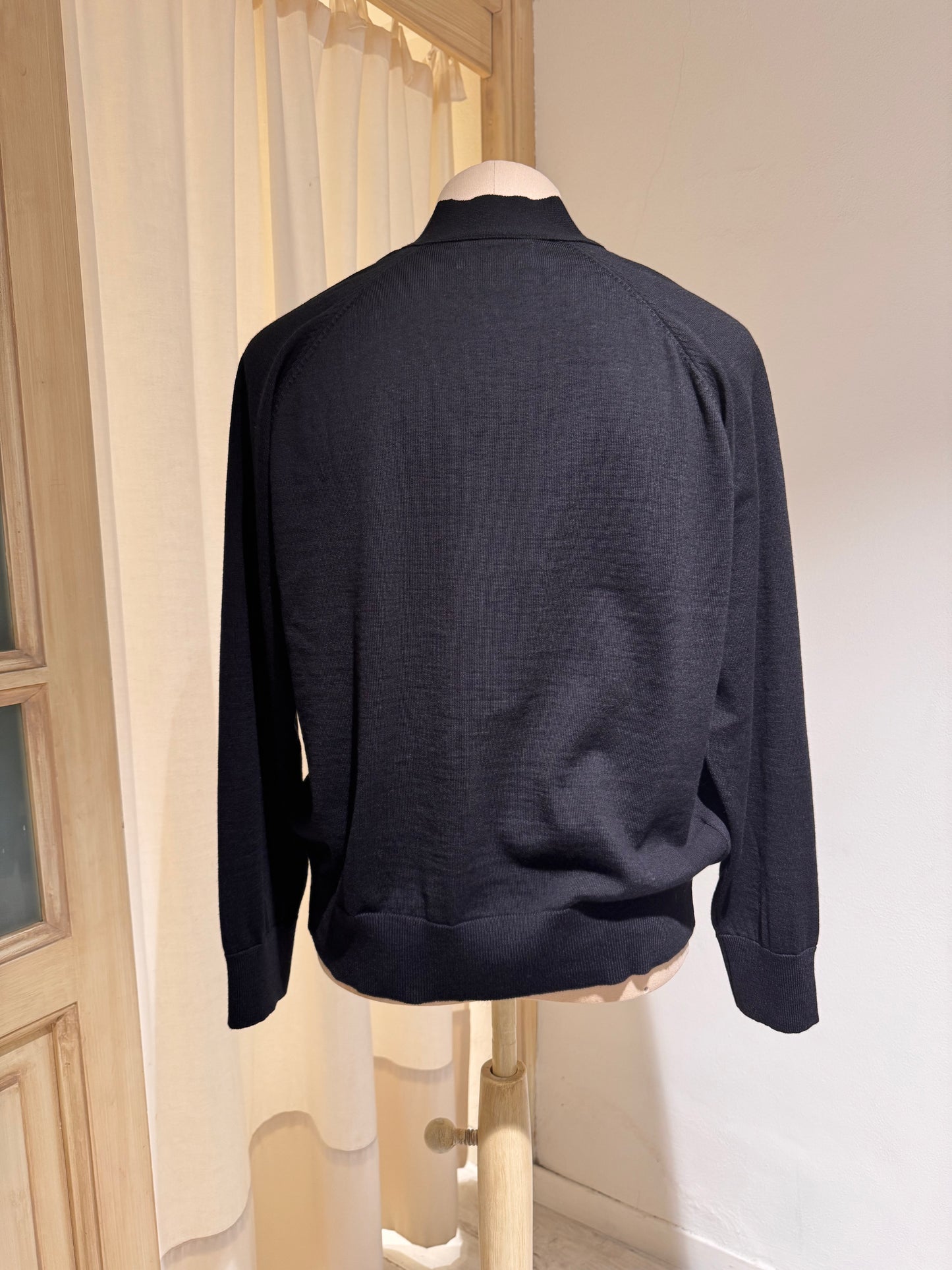 M - Woolcot Bio Loose Cardigan - UNIVERSAL WORKS - Black