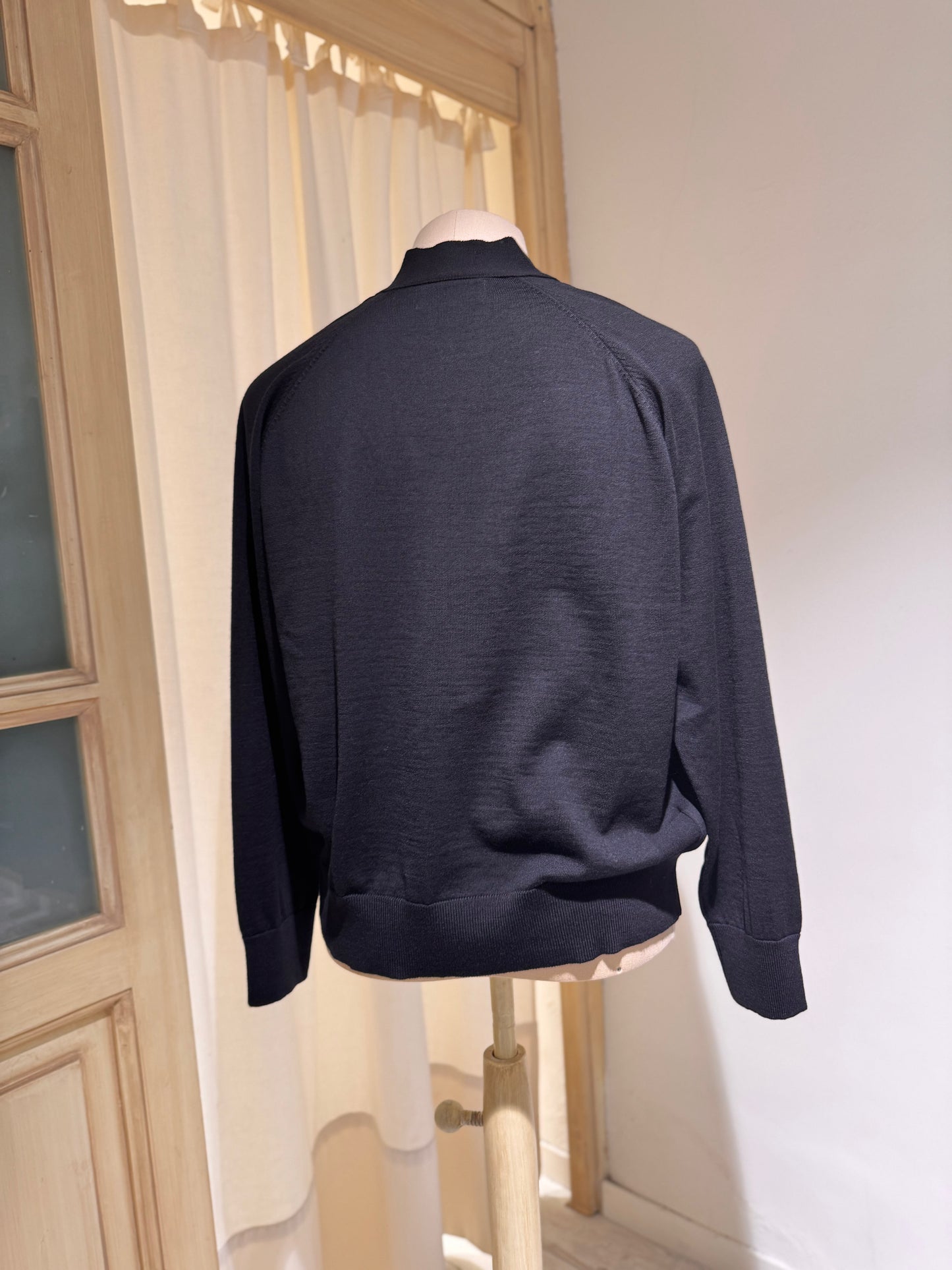 M - Woolcot Bio Loose Cardigan - UNIVERSAL WORKS - Black