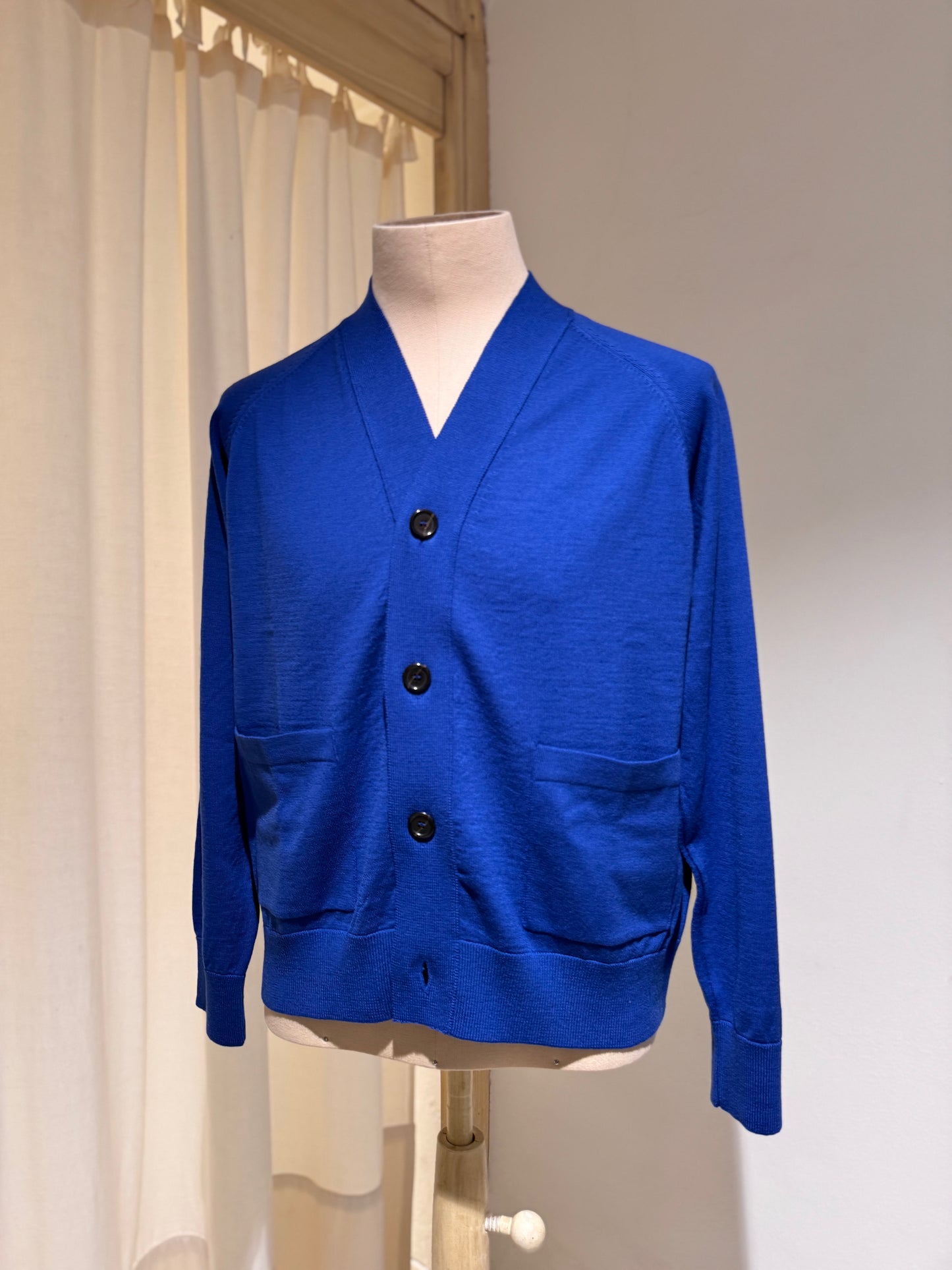 M - Woolcot Bio Loose Cardigan - UNIVERSAL WORKS - Blue Royal