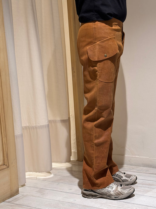 M - Leather Pant - MAISON MARGIELA (10) Collection A/W 2000 - Cognac Leather