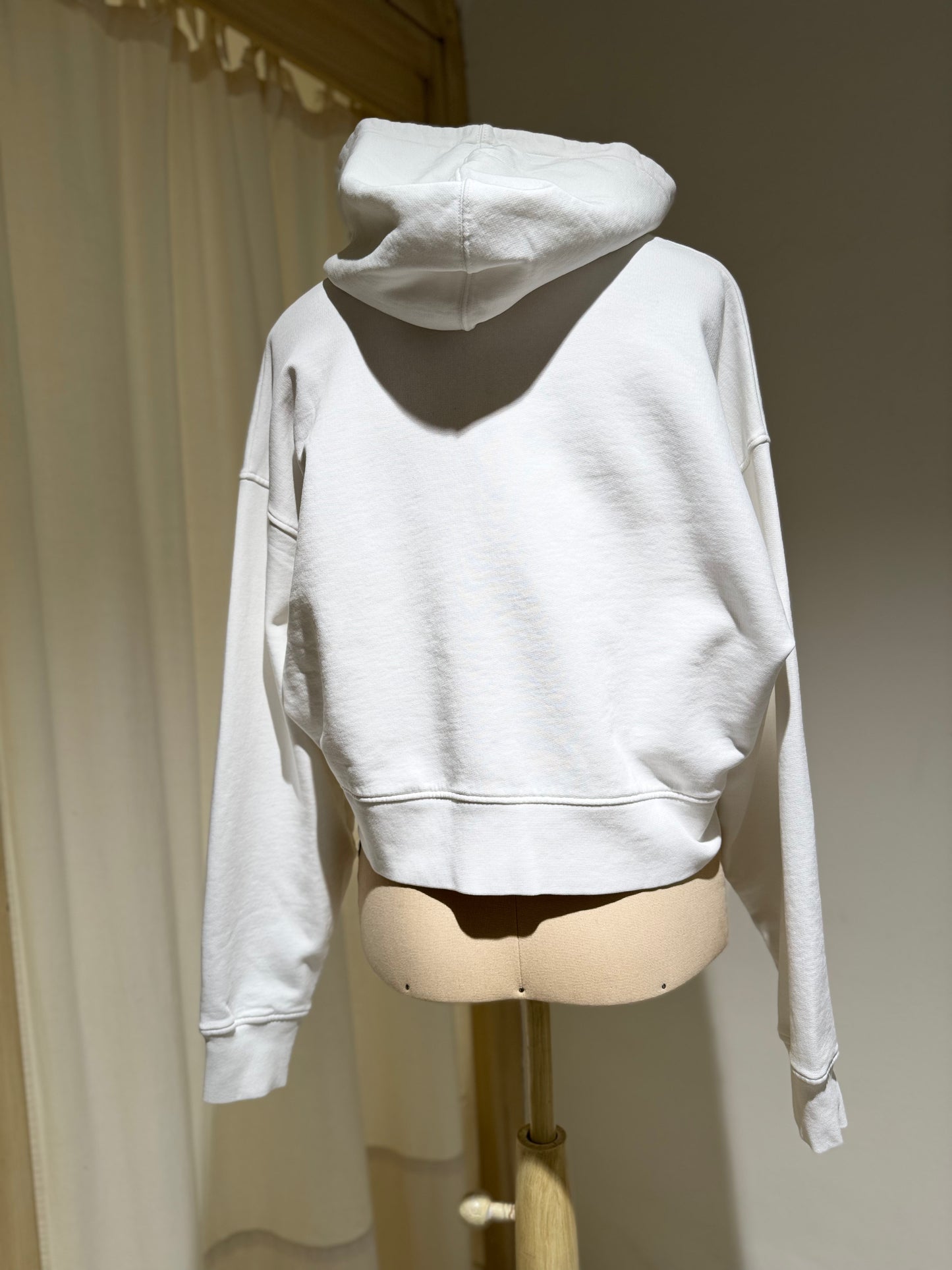 W ORDANIC CROP ZIP HOODIE - COLORFUL STANDARD - Optical White