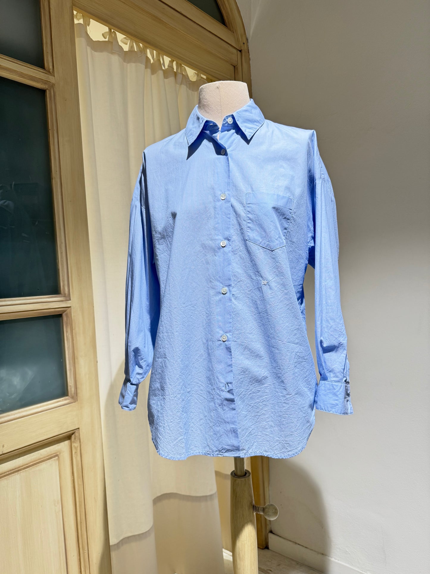 W Giorgia poplin shirt - BELLEROSE - Sky Blu Striped