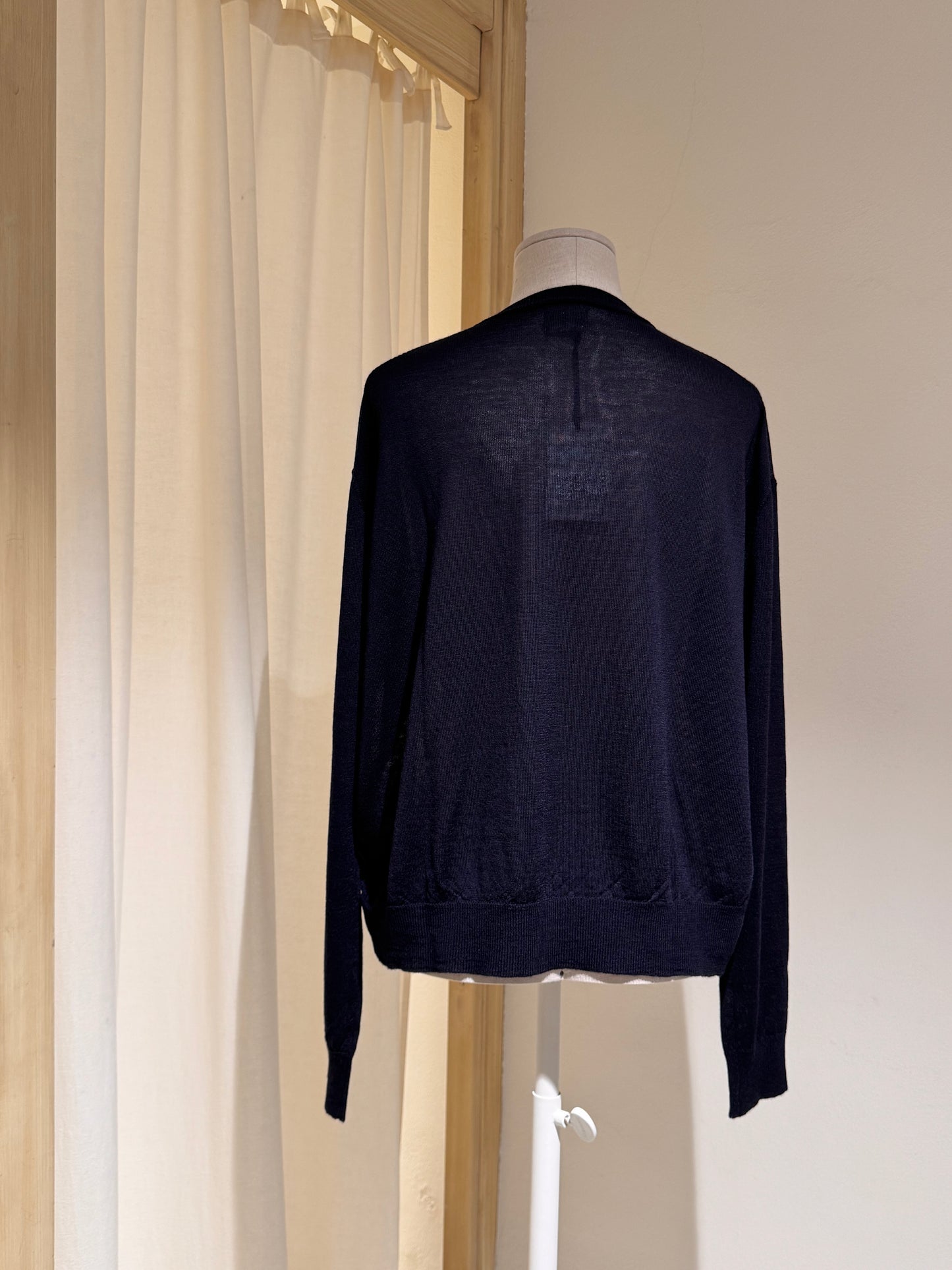 W V Neck Knit - PHIILI - Dark Blue