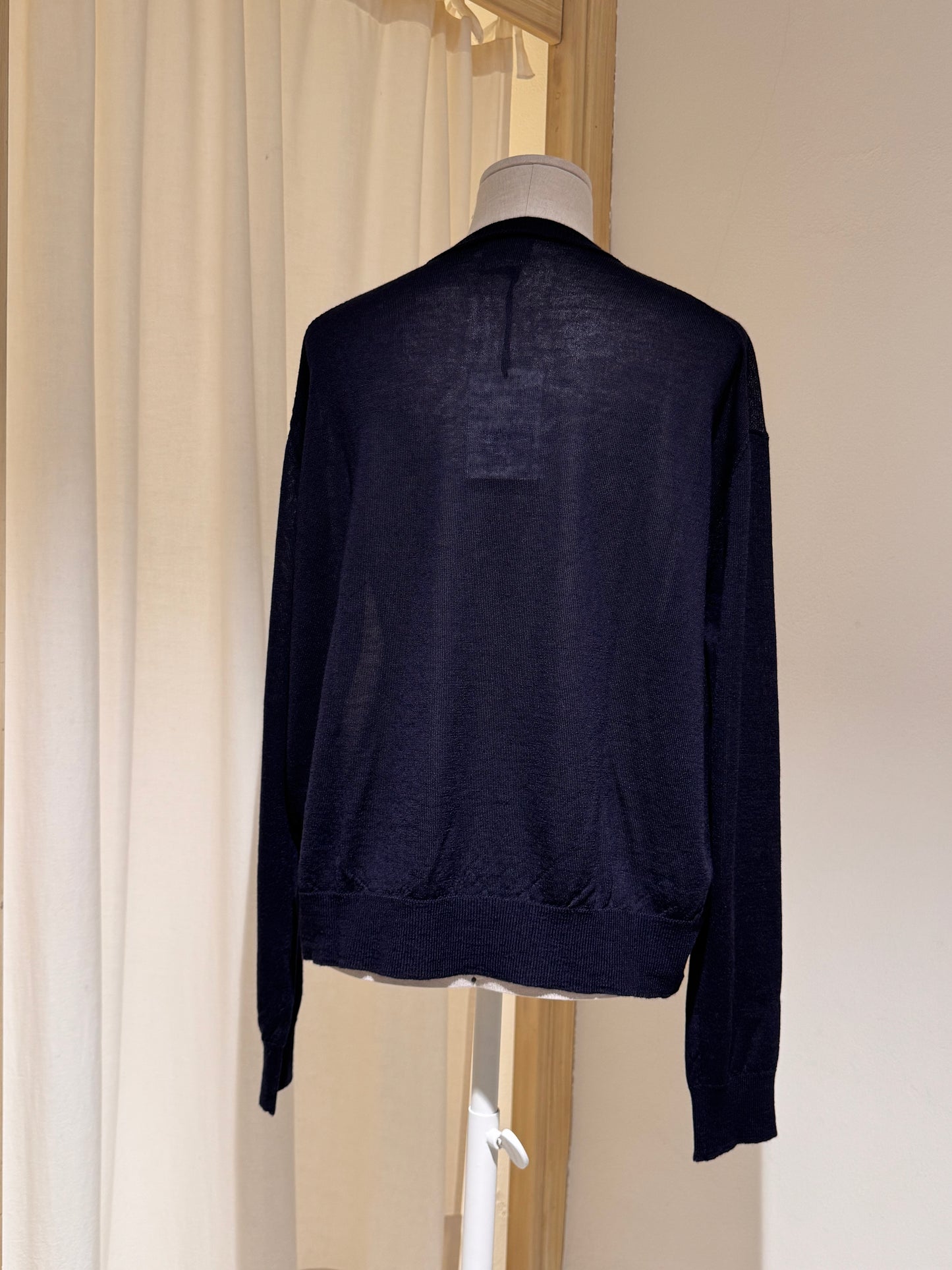W V Neck Knit - PHIILI - Dark Blue