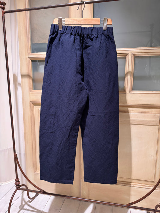 W Elasticated Waist Pant - APUNTOB - Dark Blue