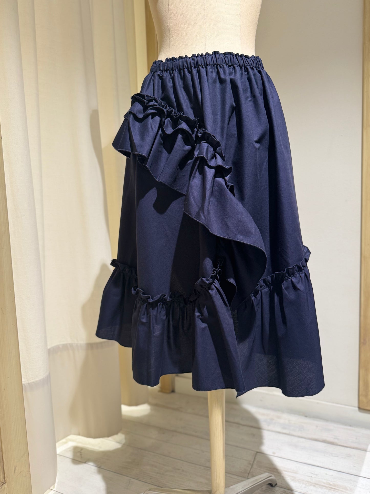 W Draped Skirt - YMC - Navy