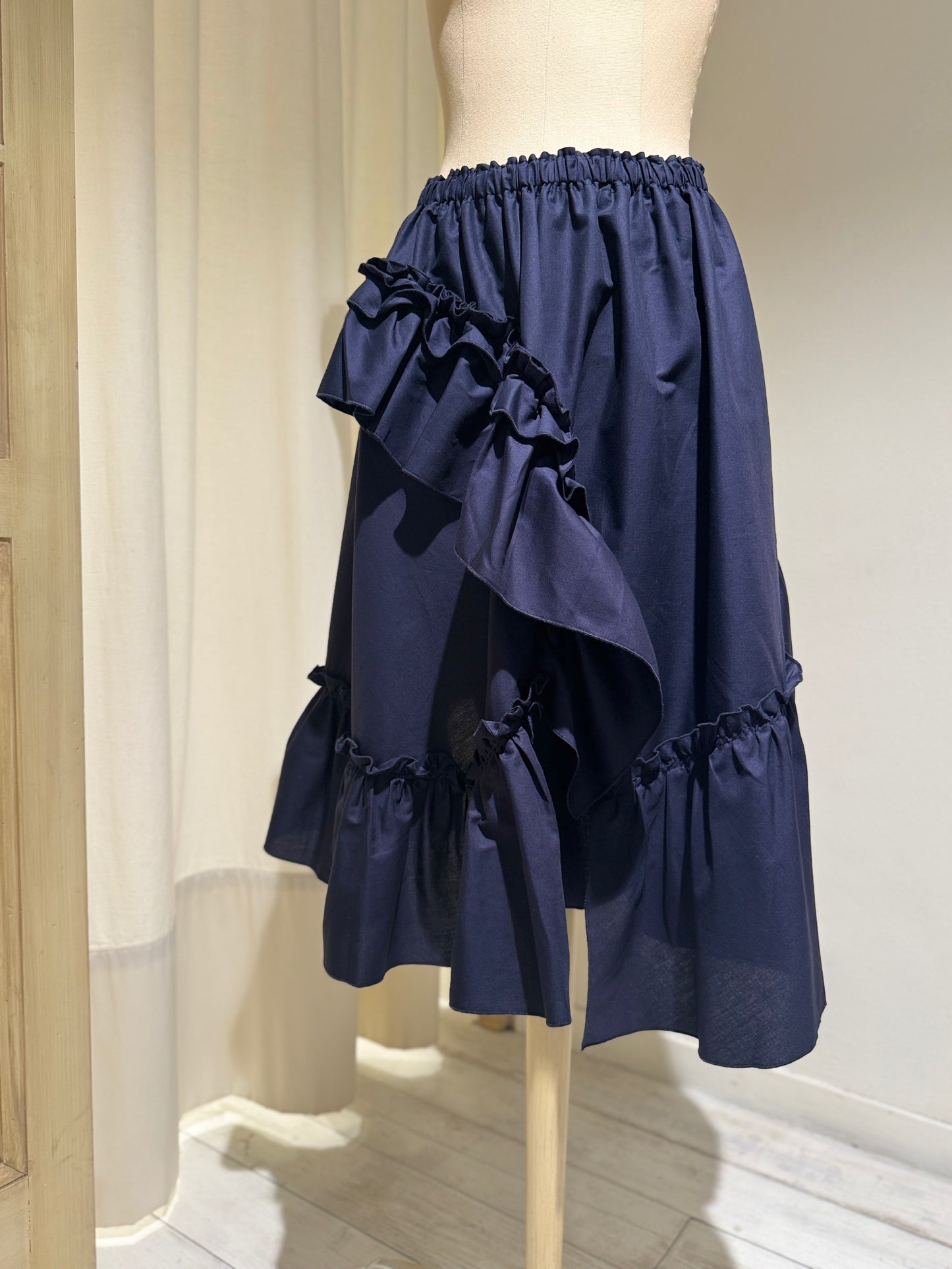 W Draped Skirt - YMC - Navy