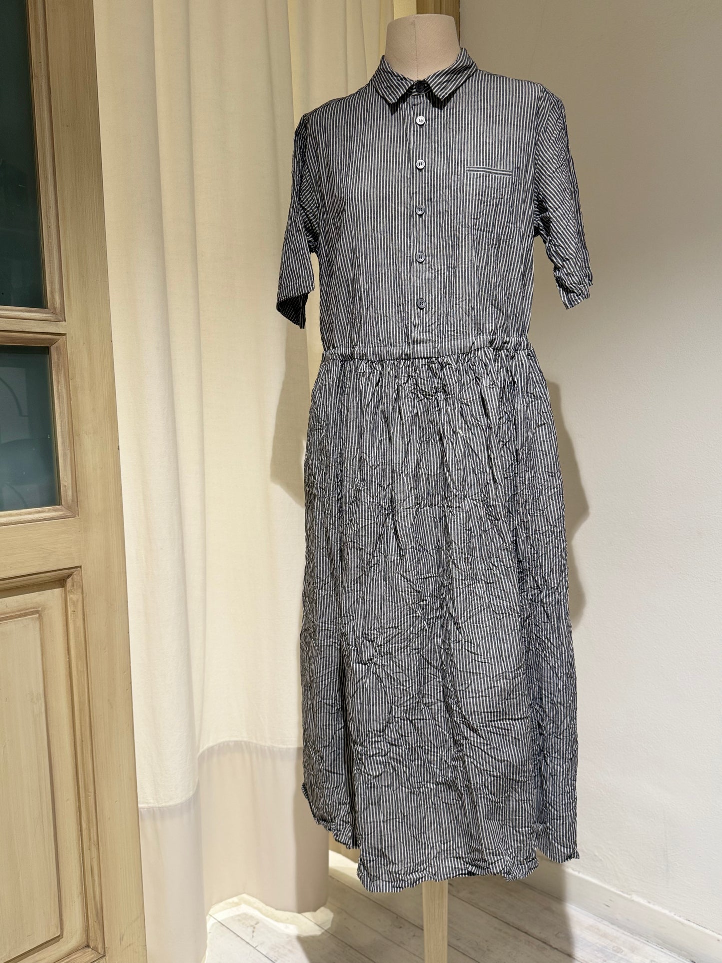 W LONG STRIPED DRESS - PAS DE CALAIS - GREY