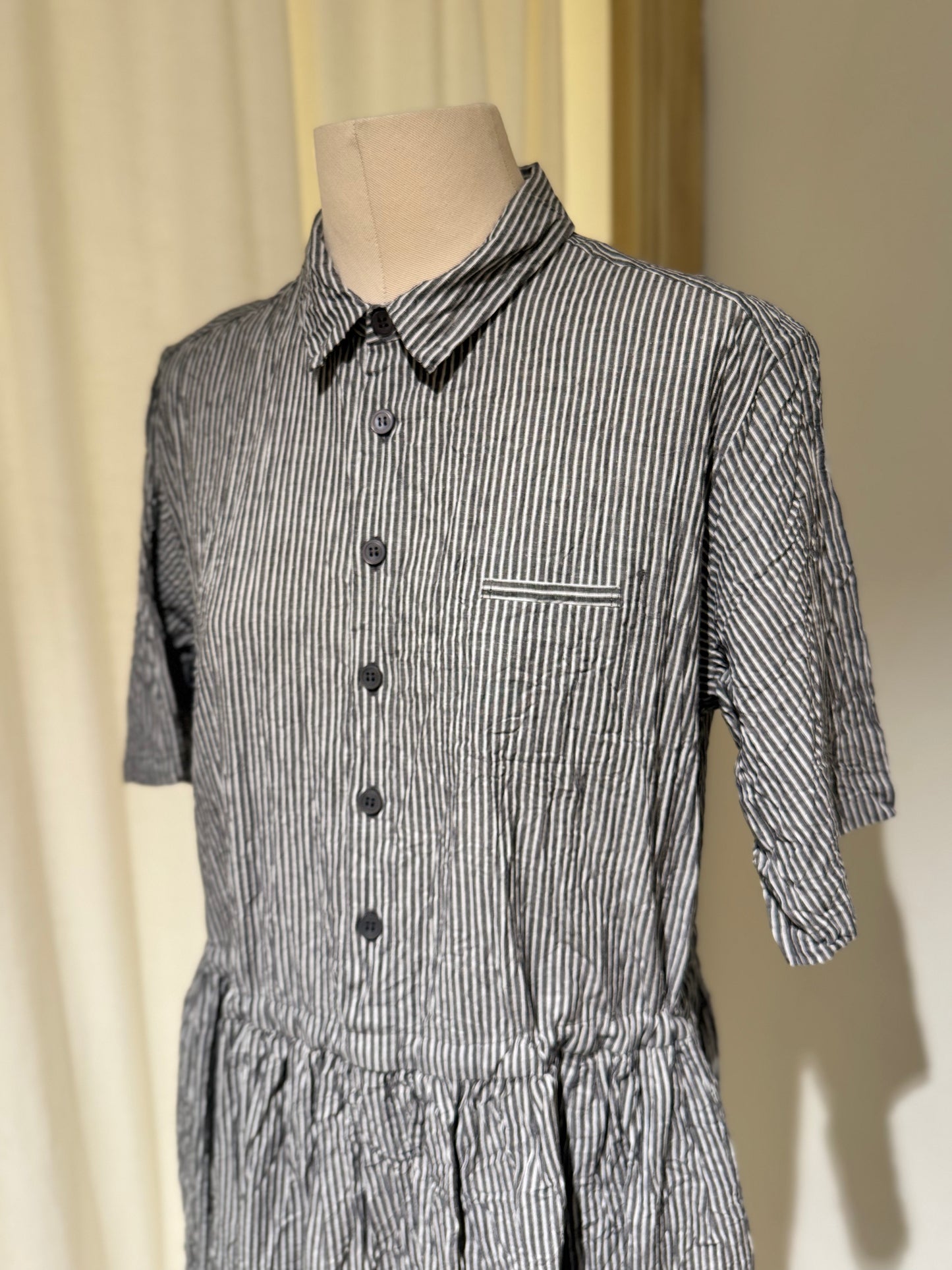 W LONG STRIPED DRESS - PAS DE CALAIS - GREY