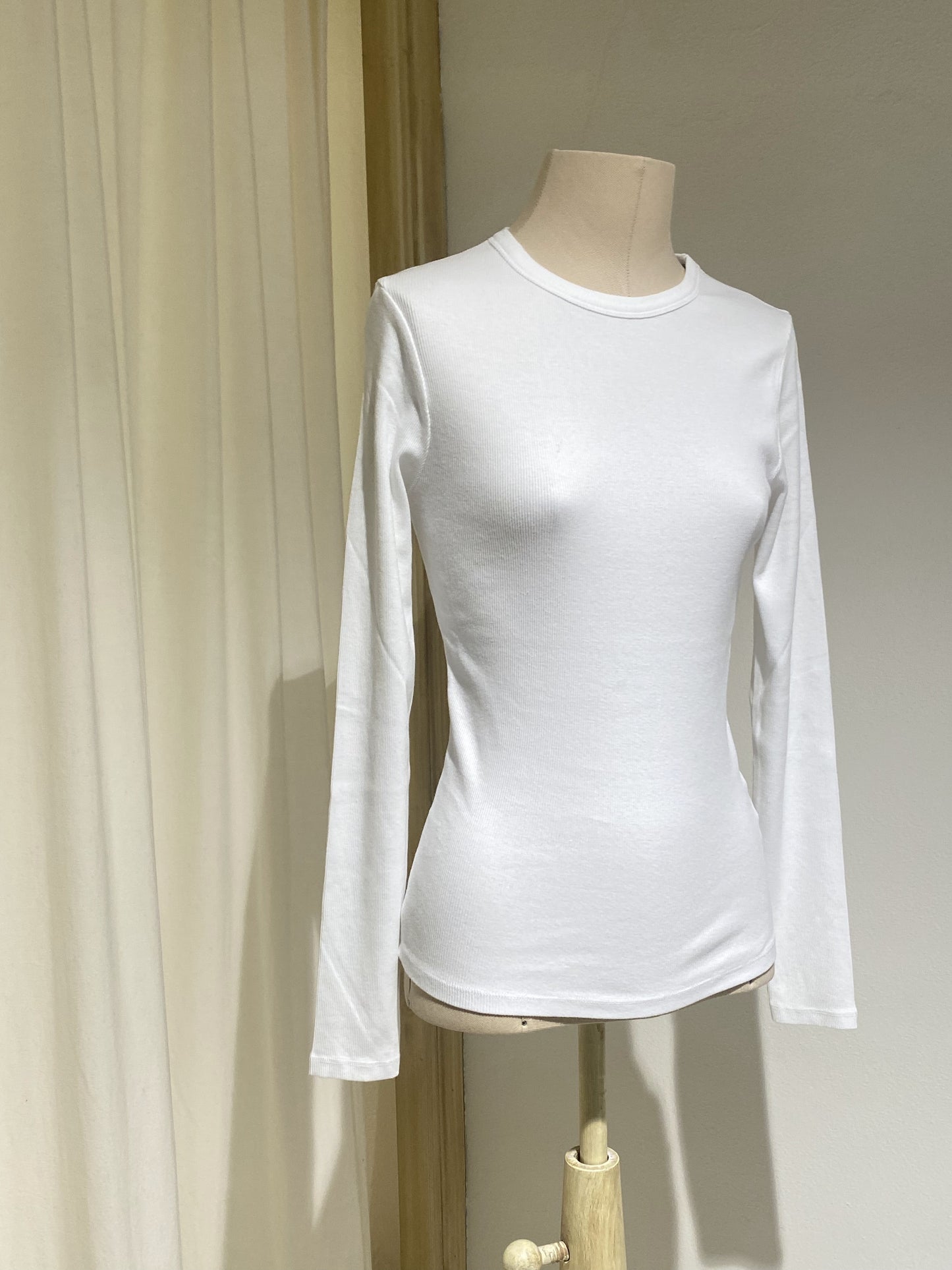 W Organic Rib LS T-Shirt COLORFUL STANDARD Ivory White