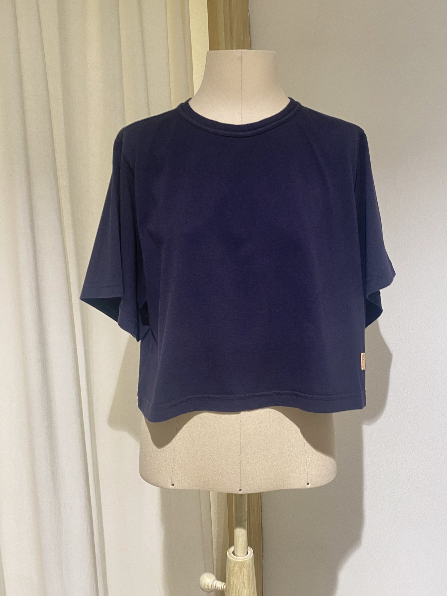 W CROPPED T-SHIRT FORTE FORTE NAVY BLUE