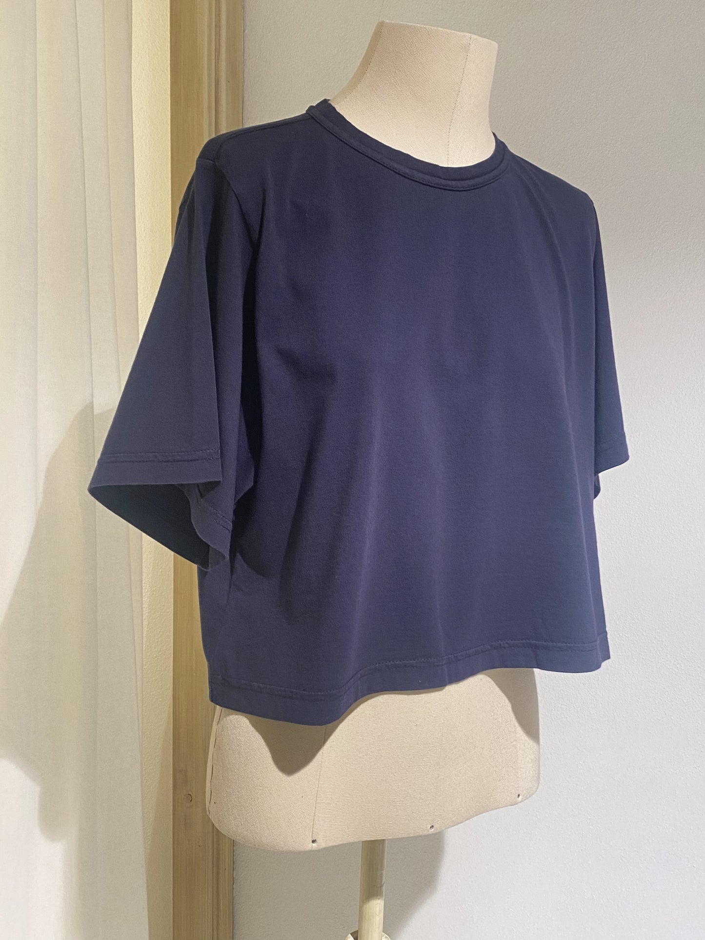 W CROPPED T-SHIRT FORTE FORTE NAVY BLUE