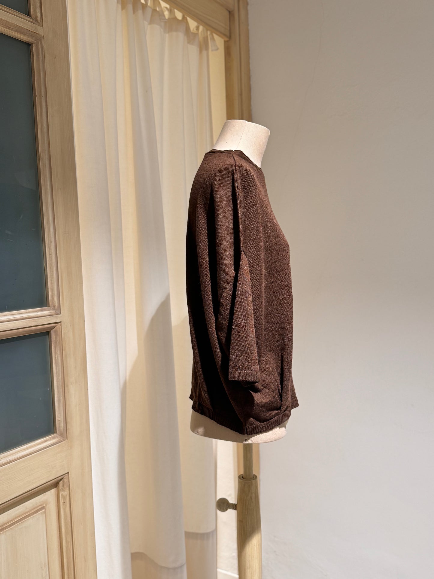 LINEN PULL KNIT BOAT NECK - MA'RY'YA