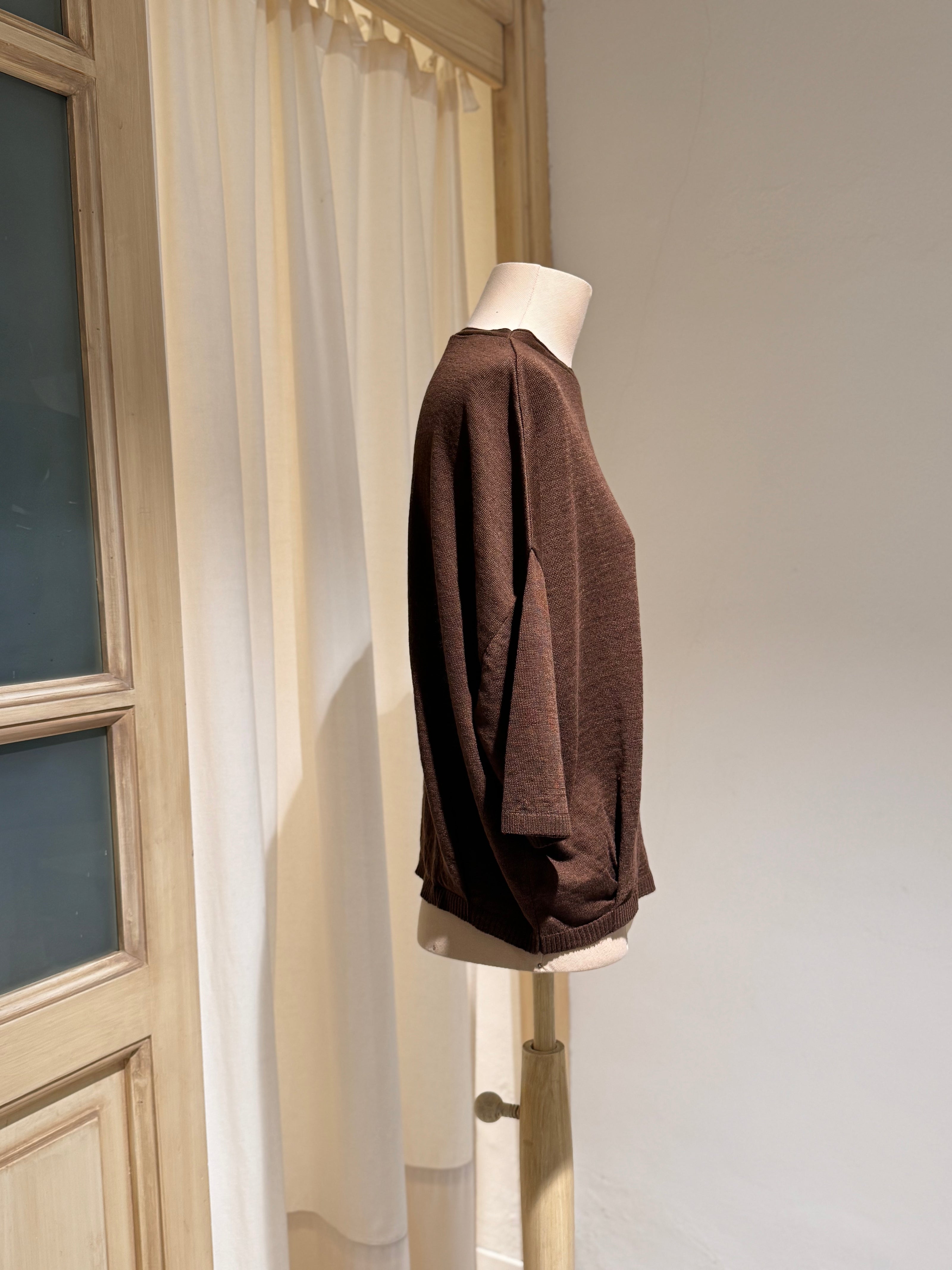 LINEN PULL KNIT BOAT NECK - MA'RY'YA
