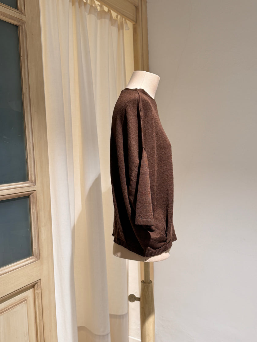 LINEN PULL KNIT BOAT NECK - MA'RY'YA