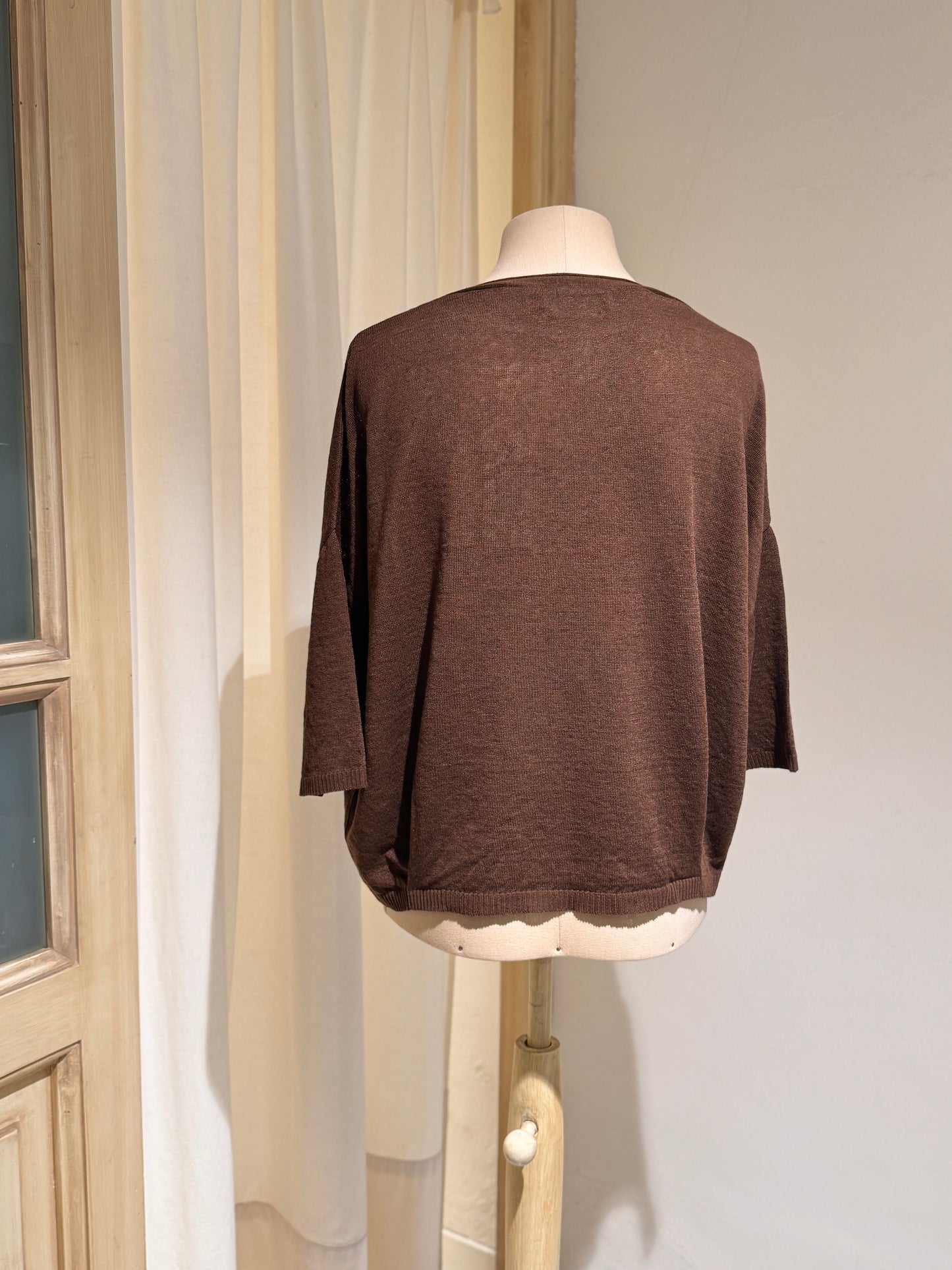 LINEN PULL KNIT BOAT NECK - MA'RY'YA