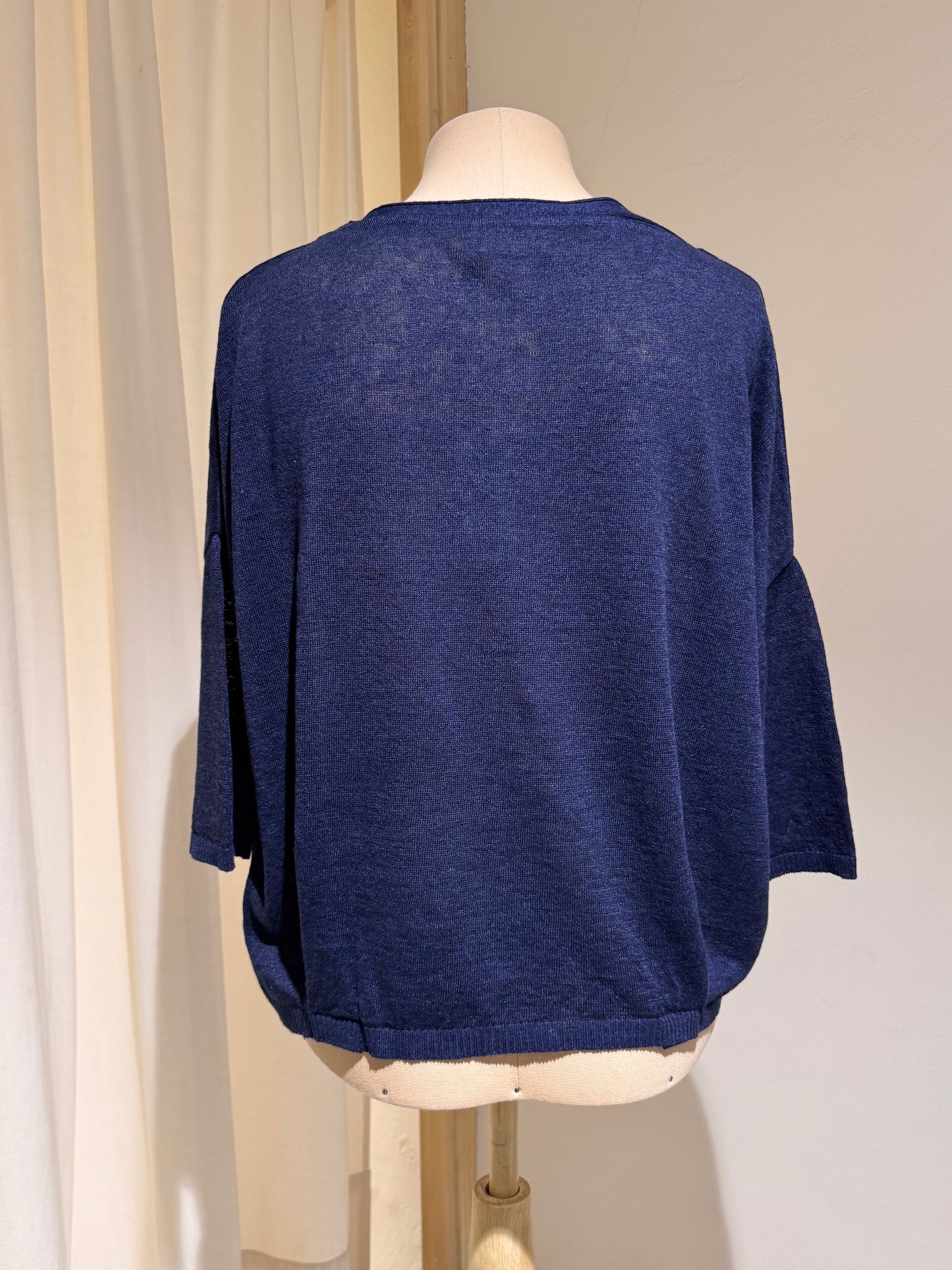 LINEN PULL KNIT BOAT NECK - MA'RY'YA
