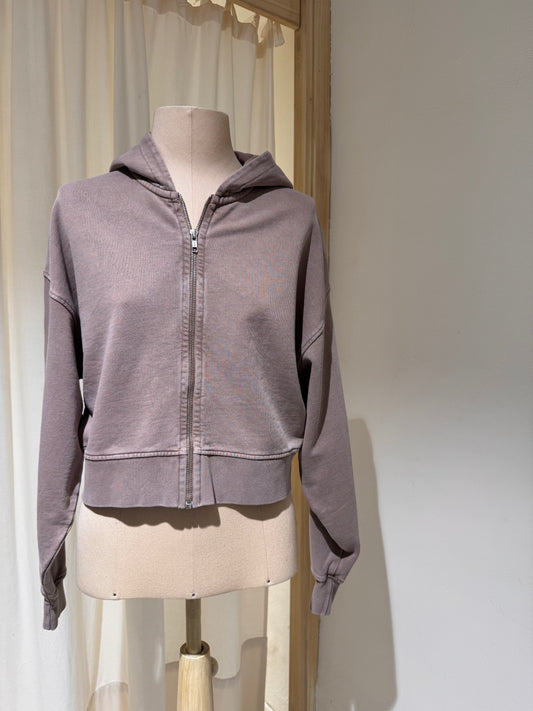 W - Organic Crop Zip Hood - COLORFUL STANDARD Faded khaki