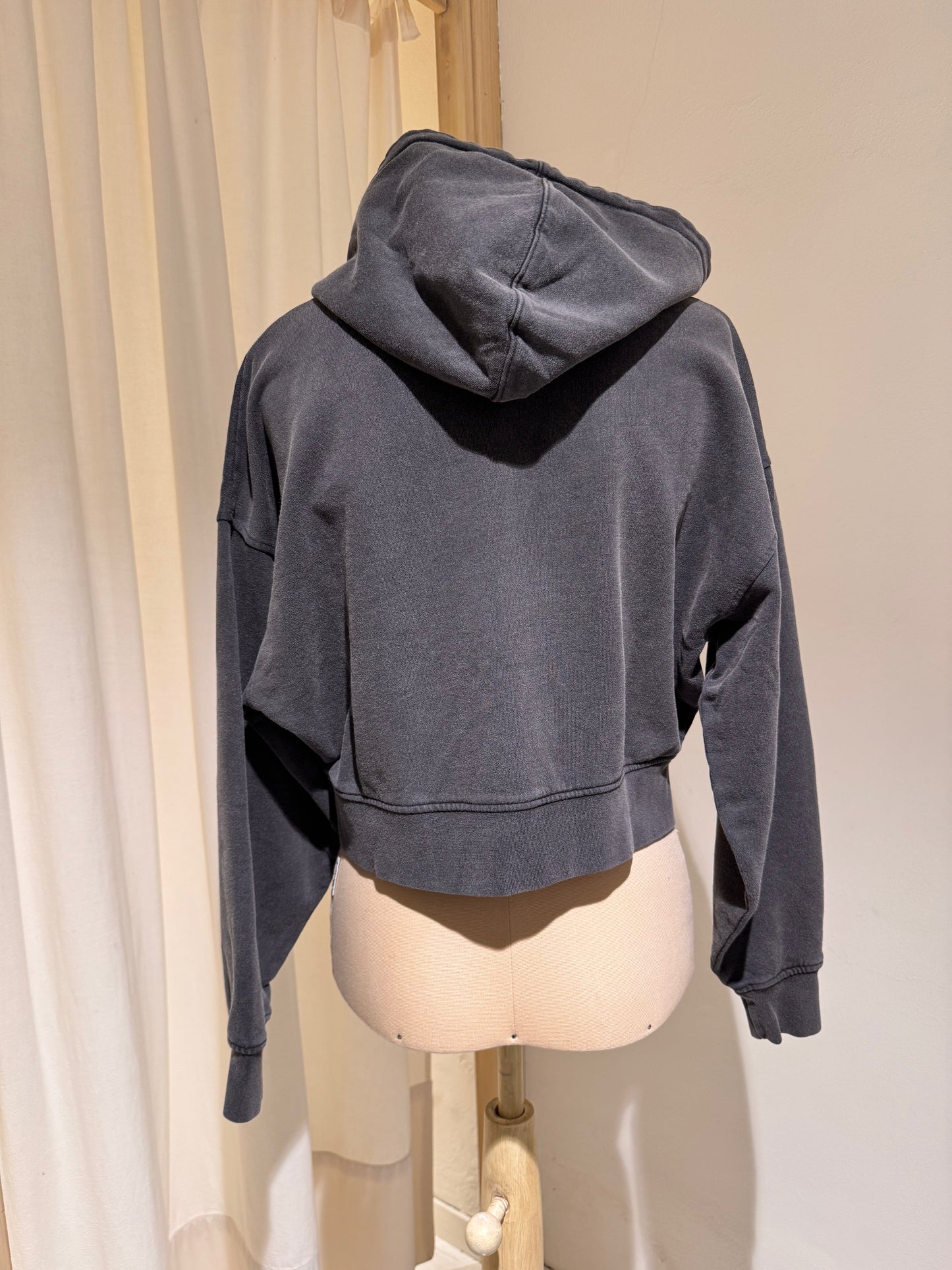 W - Organic Crop Zip Hood - COLORFUL STANDARD Faded Black