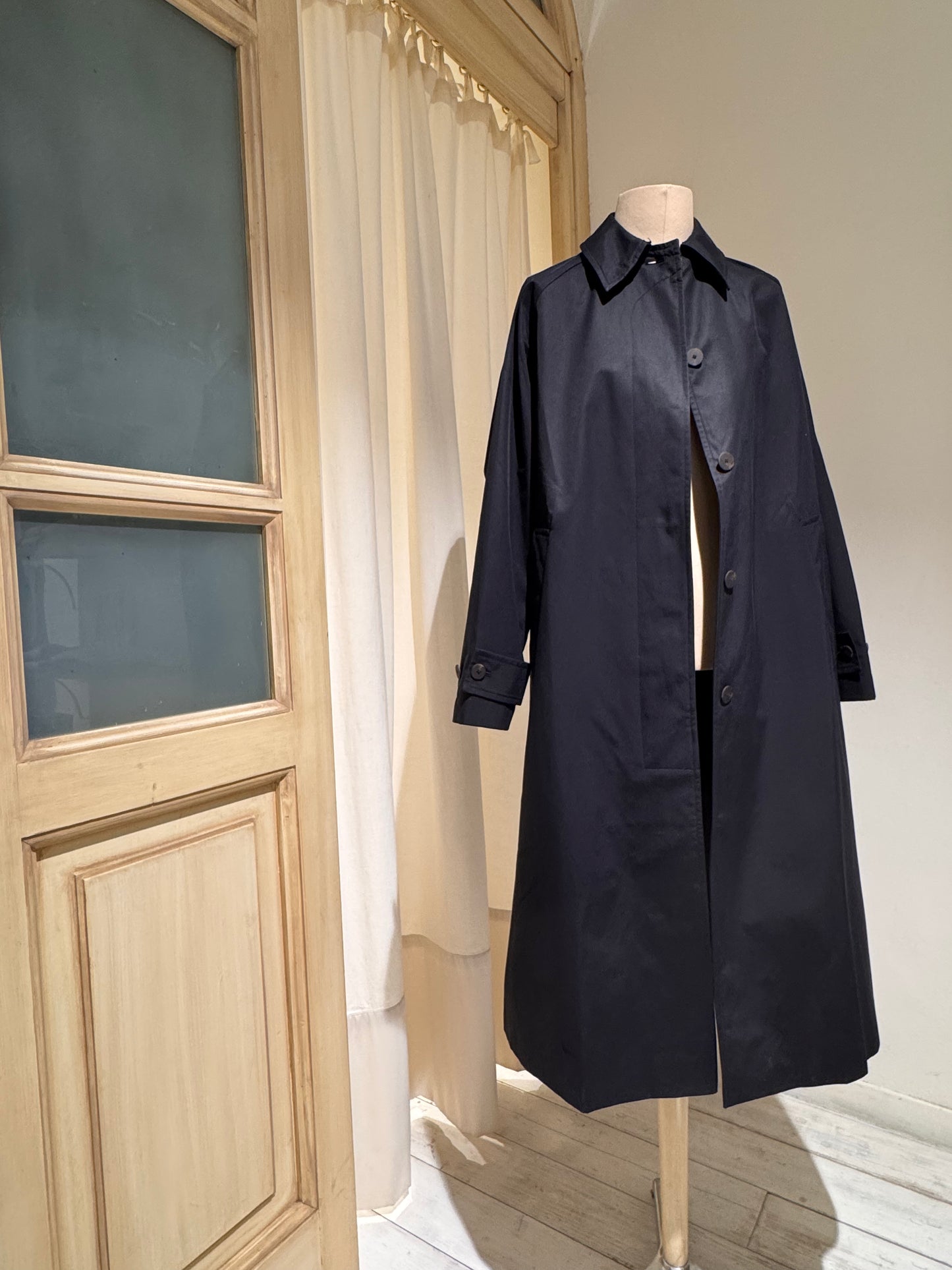 W - Holin Technical Cotton Coat - STUDIO NICHOLSON - Dark Navy