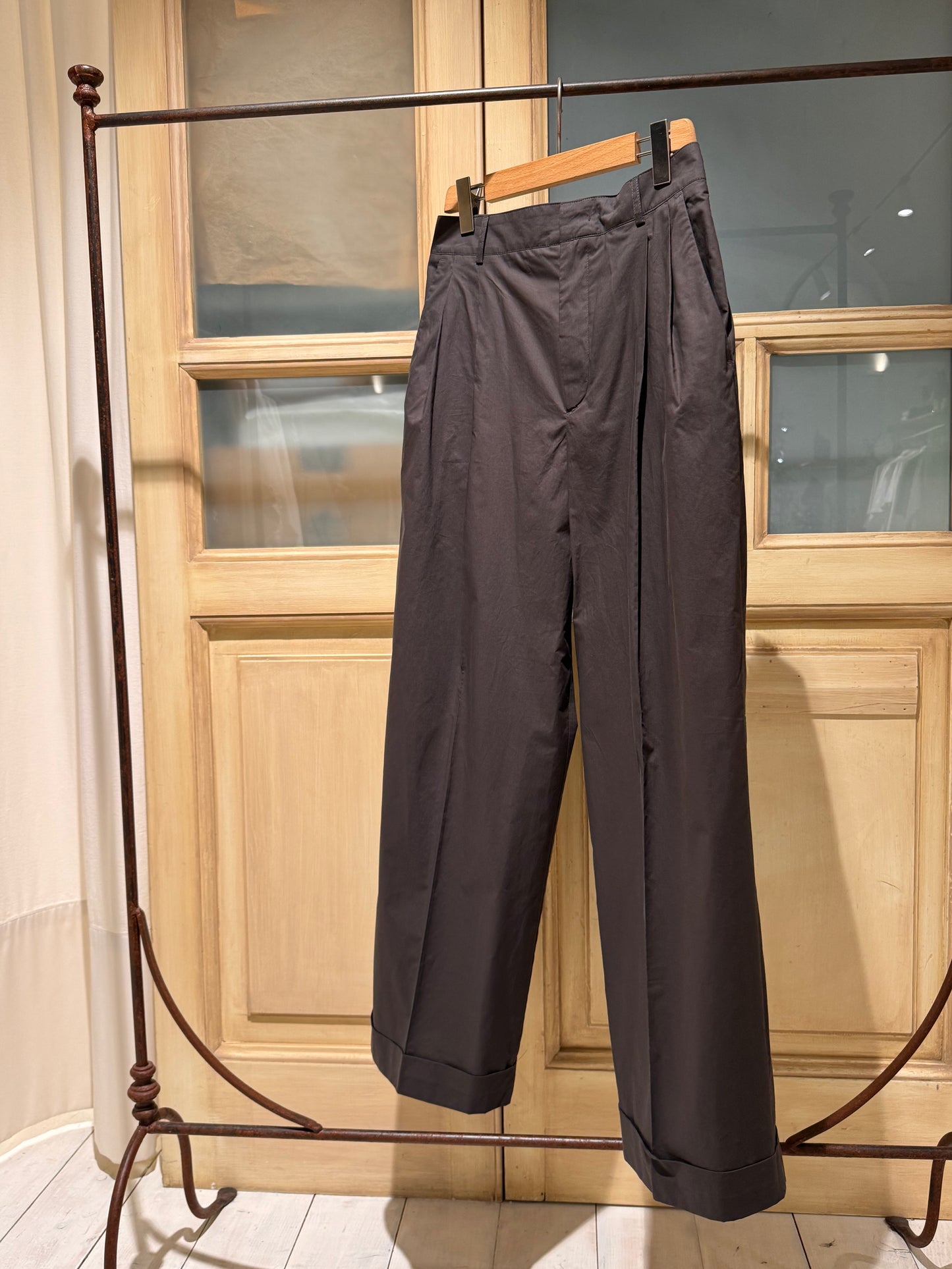 WATSON TOUSERS WITH PLEATS IN POPELIN - SOEUR