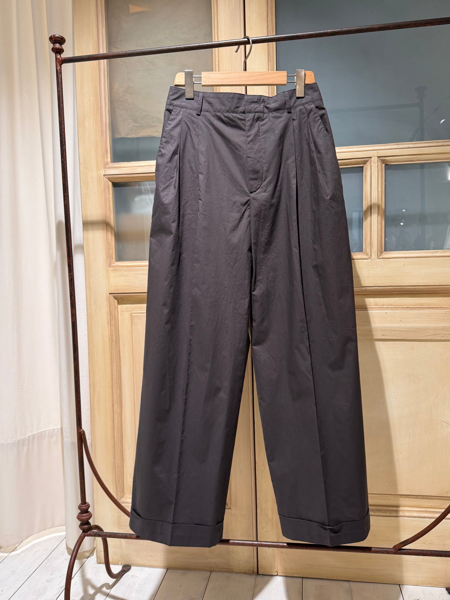 WATSON TOUSERS WITH PLEATS IN POPELIN - SOEUR