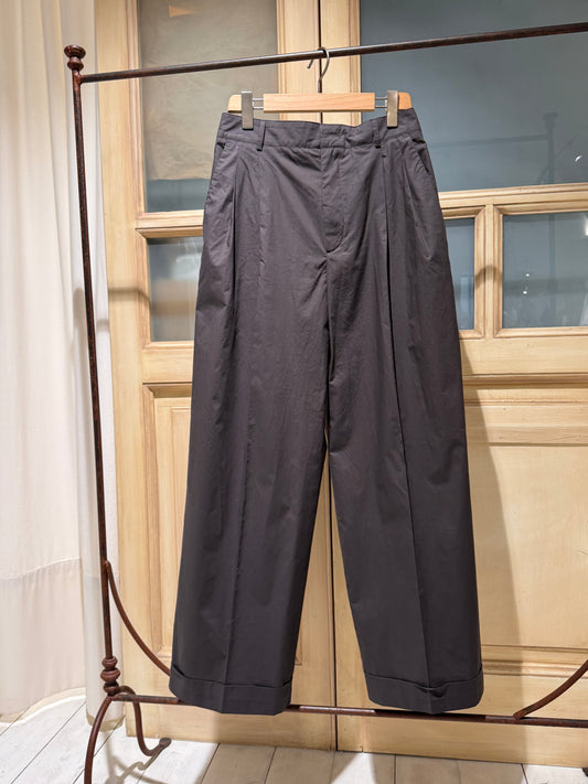 W - Watson trousers with pleats in poplin - SOEUR - Anthracite