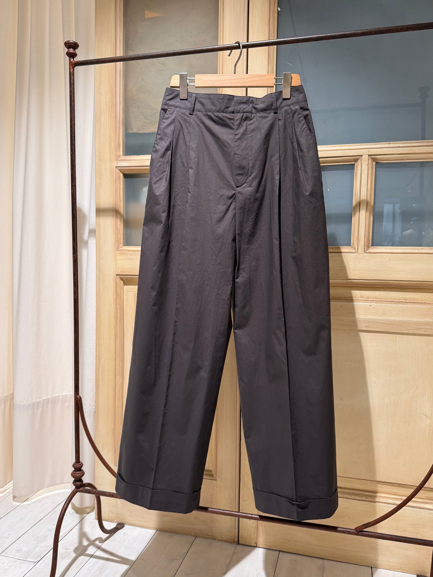 WATSON TOUSERS WITH PLEATS IN POPELIN - SOEUR