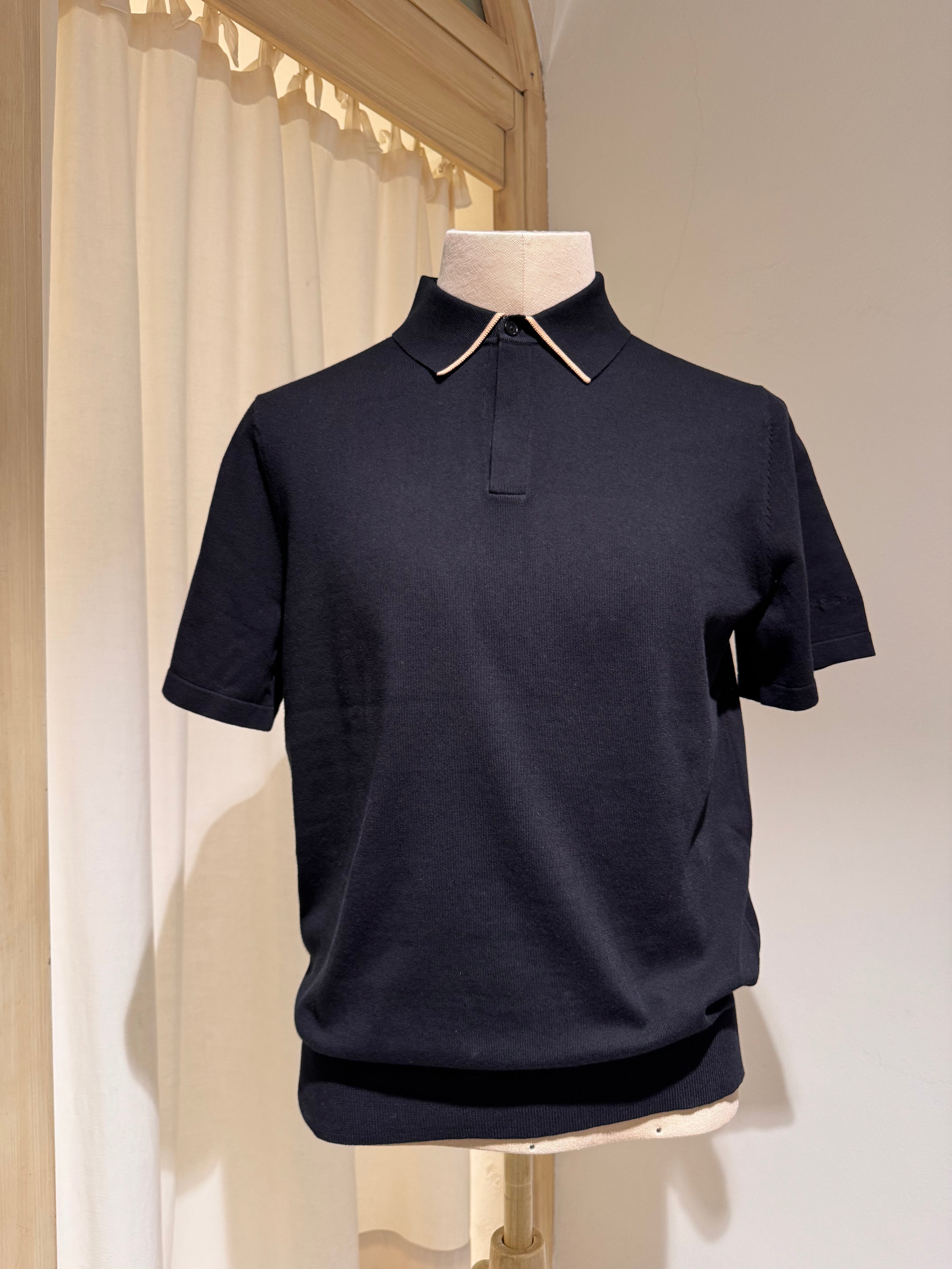 KNITTED COTTON POLO - PAUL SMITH