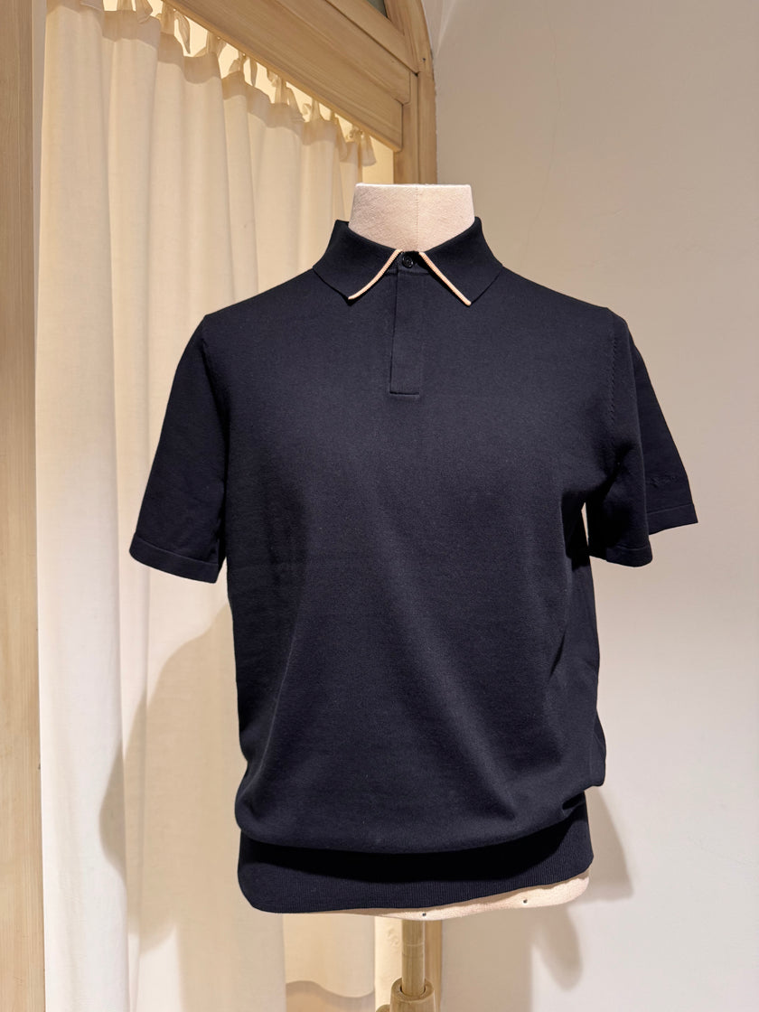 KNITTED COTTON POLO - PAUL SMITH