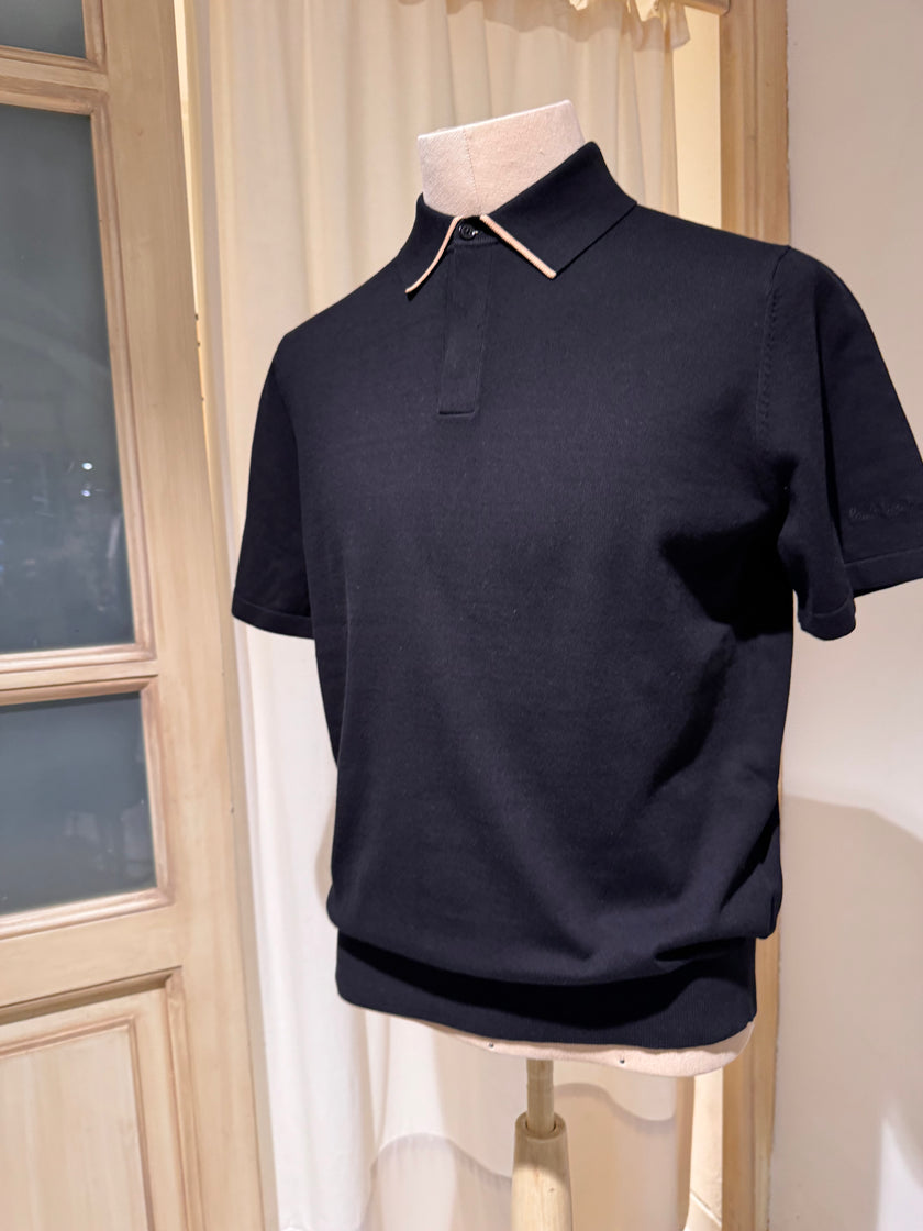 KNITTED COTTON POLO - PAUL SMITH