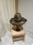 W - Kary in Raffia with Pheasant Feather - YESEY - Brown
