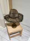 W - Kary in Raffia with Pheasant Feather - YESEY - Brown