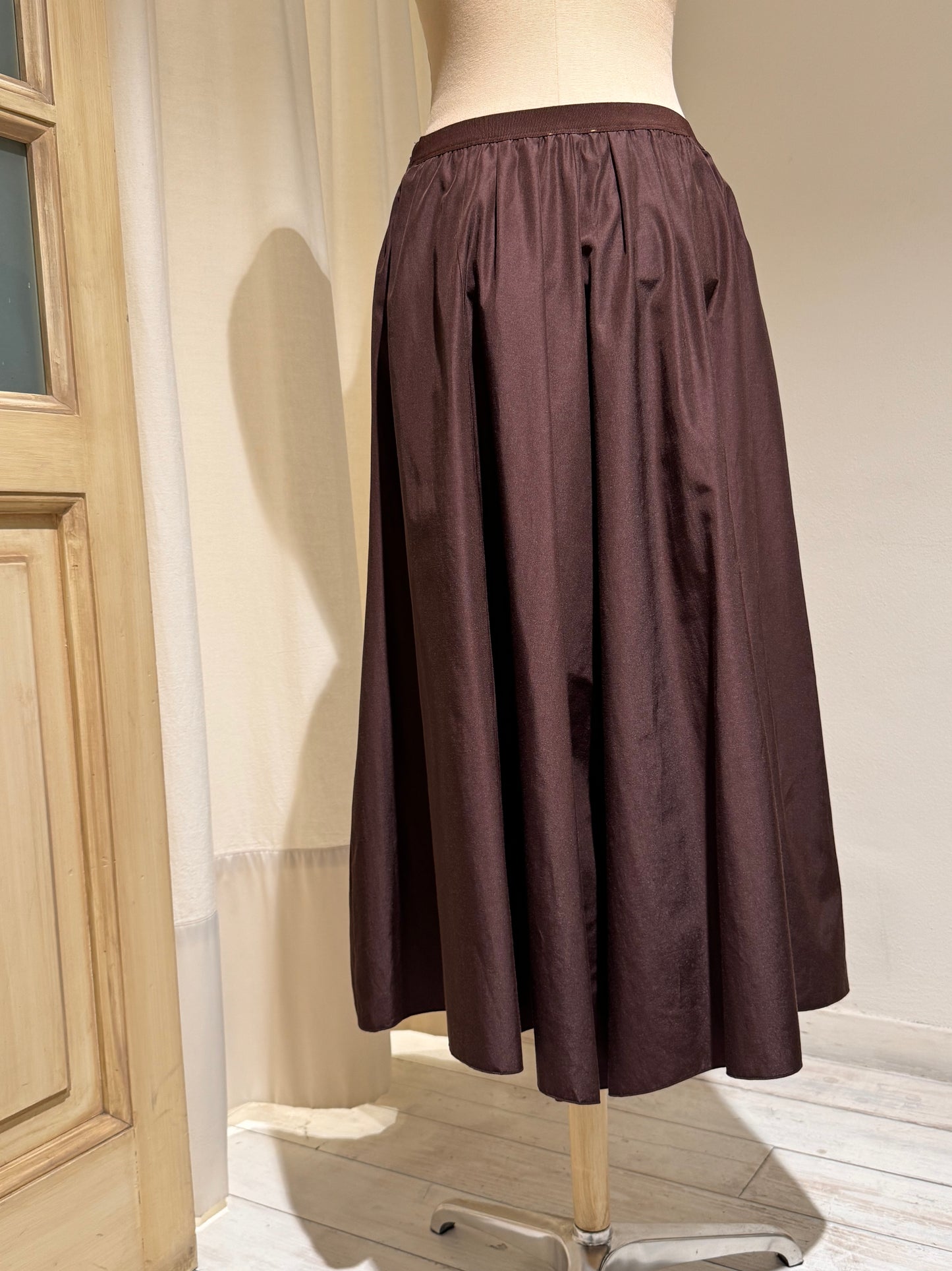 W - Taffetà Skirt - FORTE FORTE - Chocolate