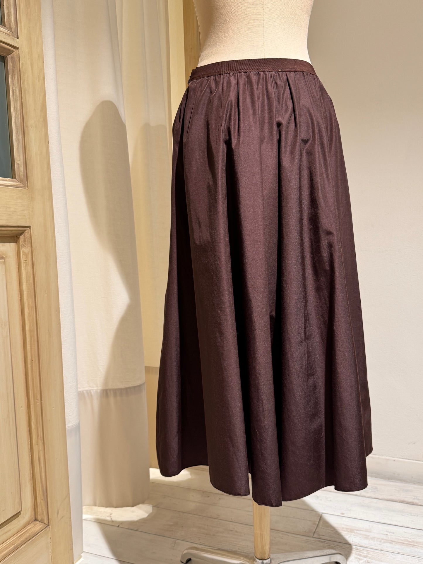 W - Taffetà Skirt - FORTE FORTE - Chocolate