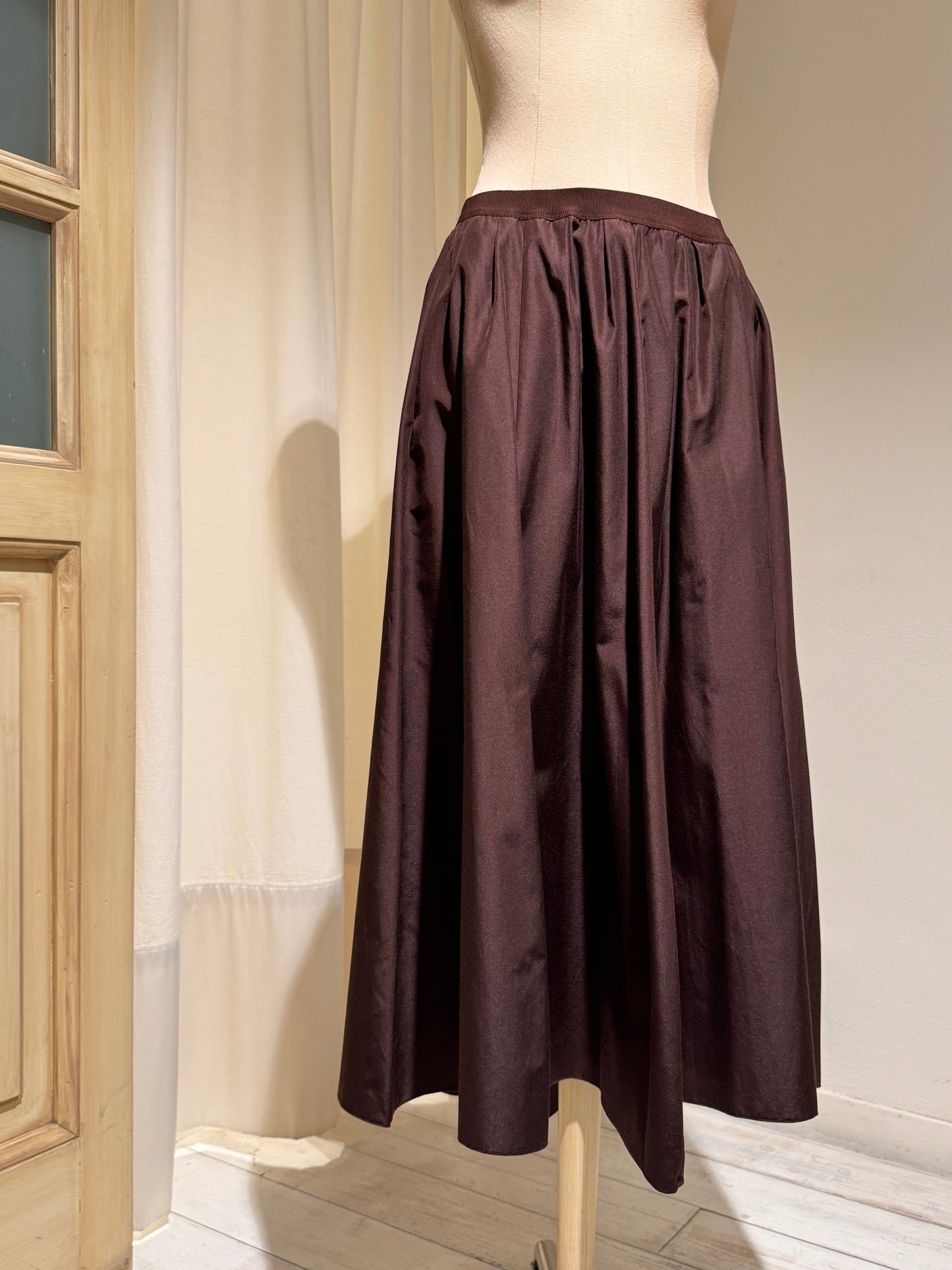 W - Taffetà Skirt - FORTE FORTE - Chocolate