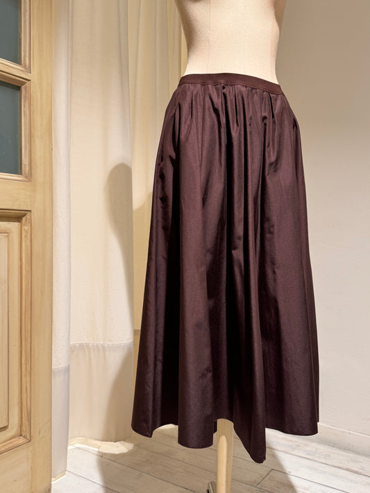 W - Taffetà Skirt - FORTE FORTE - Chocolate